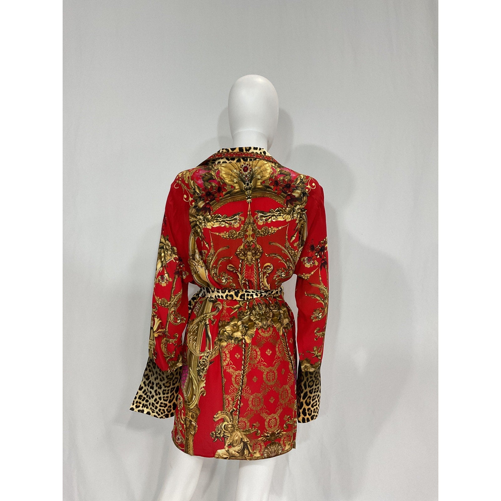 Camilla 'Split' Red Cuff Crystal Embellished Soft Jacket Size M