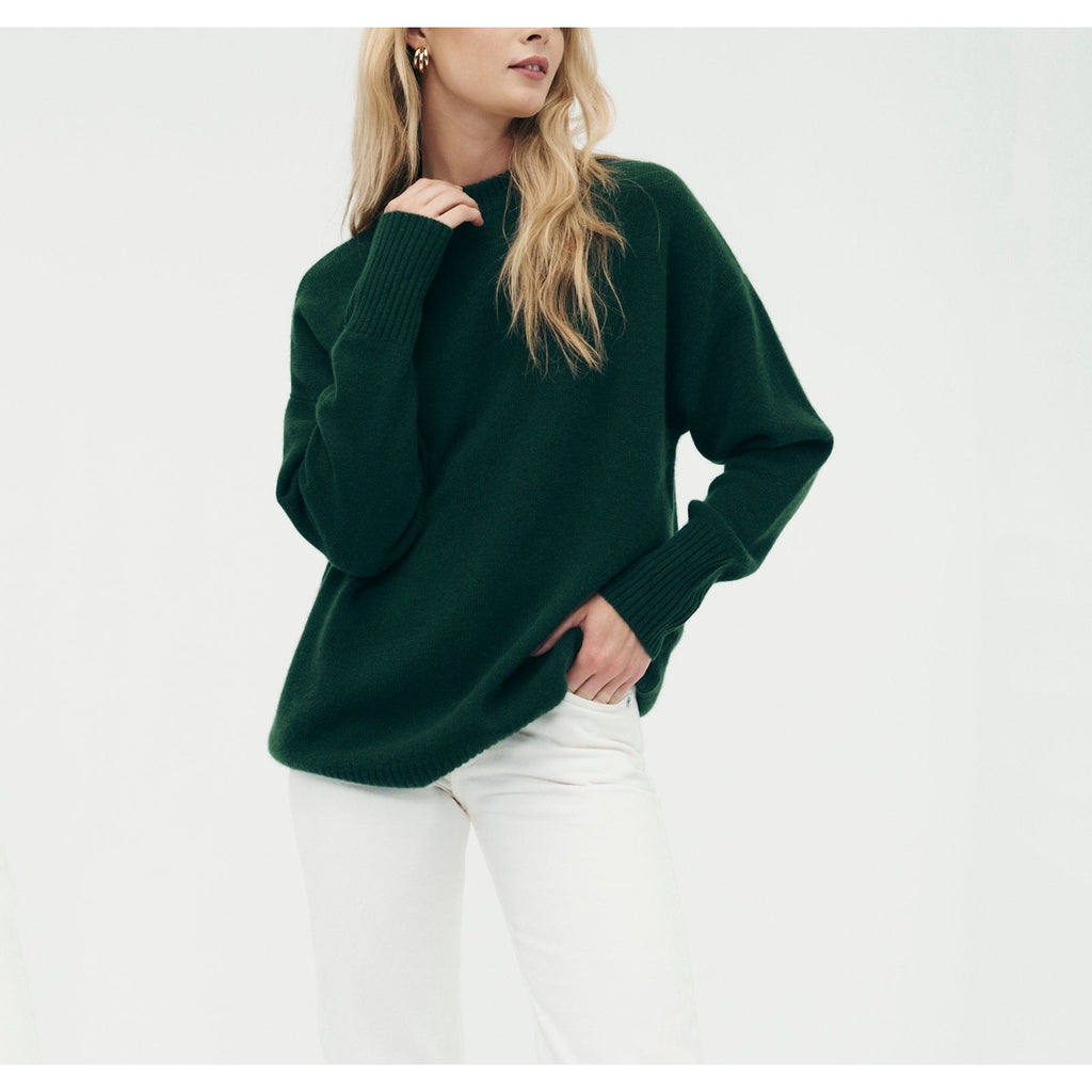 Naadam 'Luxe' Green Cashmere Oversized Crewneck Sweater Size S