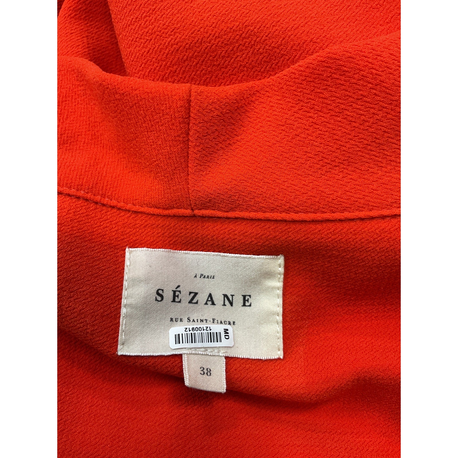 S�zane 'Ab�lia' Orange Polyester Blouse Size 38