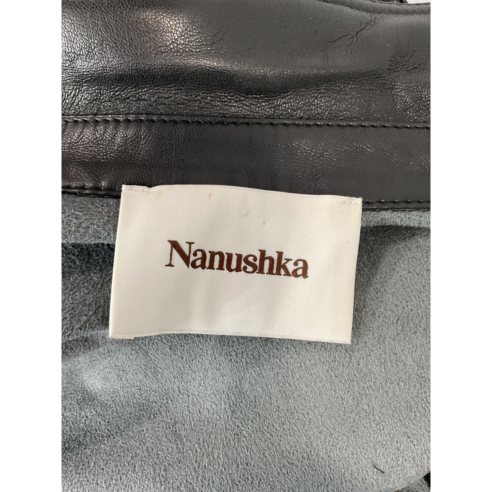 Nanushka 'Ashton' Black Faux Leather Long Sleeve Jumpsuit Size M