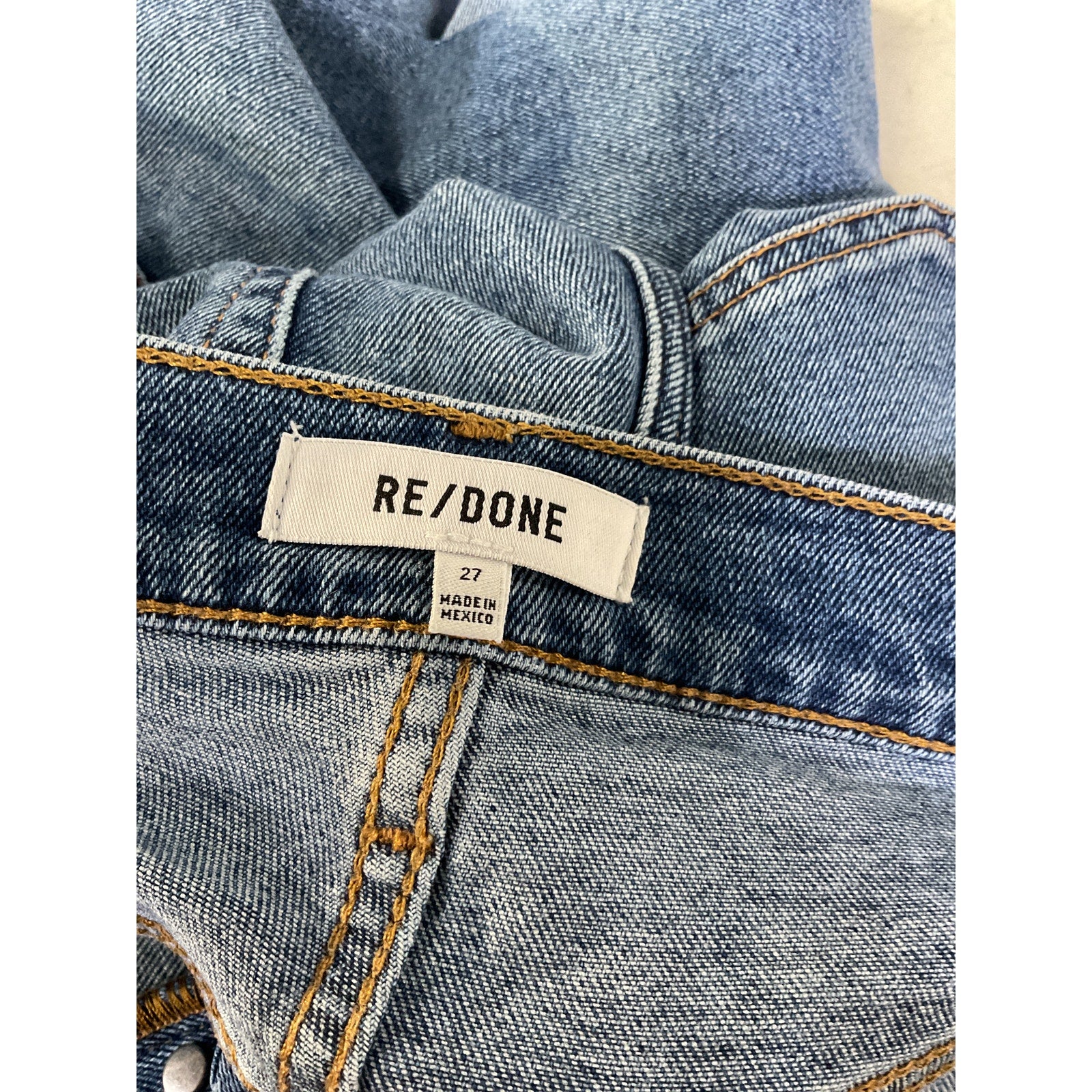 Re/Done '70s' Blue High Waist Ankle Stovepipe Denim Jeans Size 27