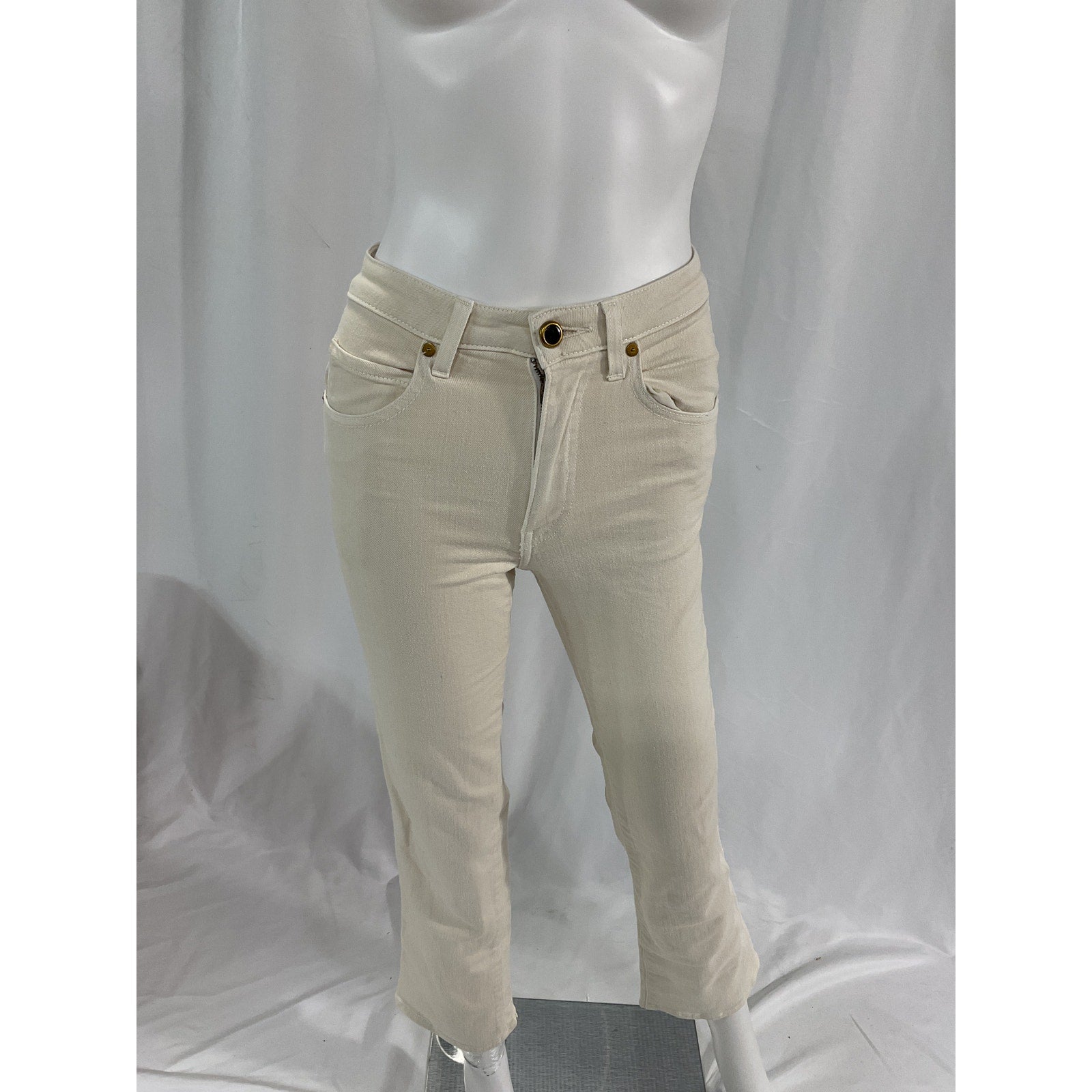 Khaite 'Vivian' White Bootcut Flare Denim Jeans Size 23