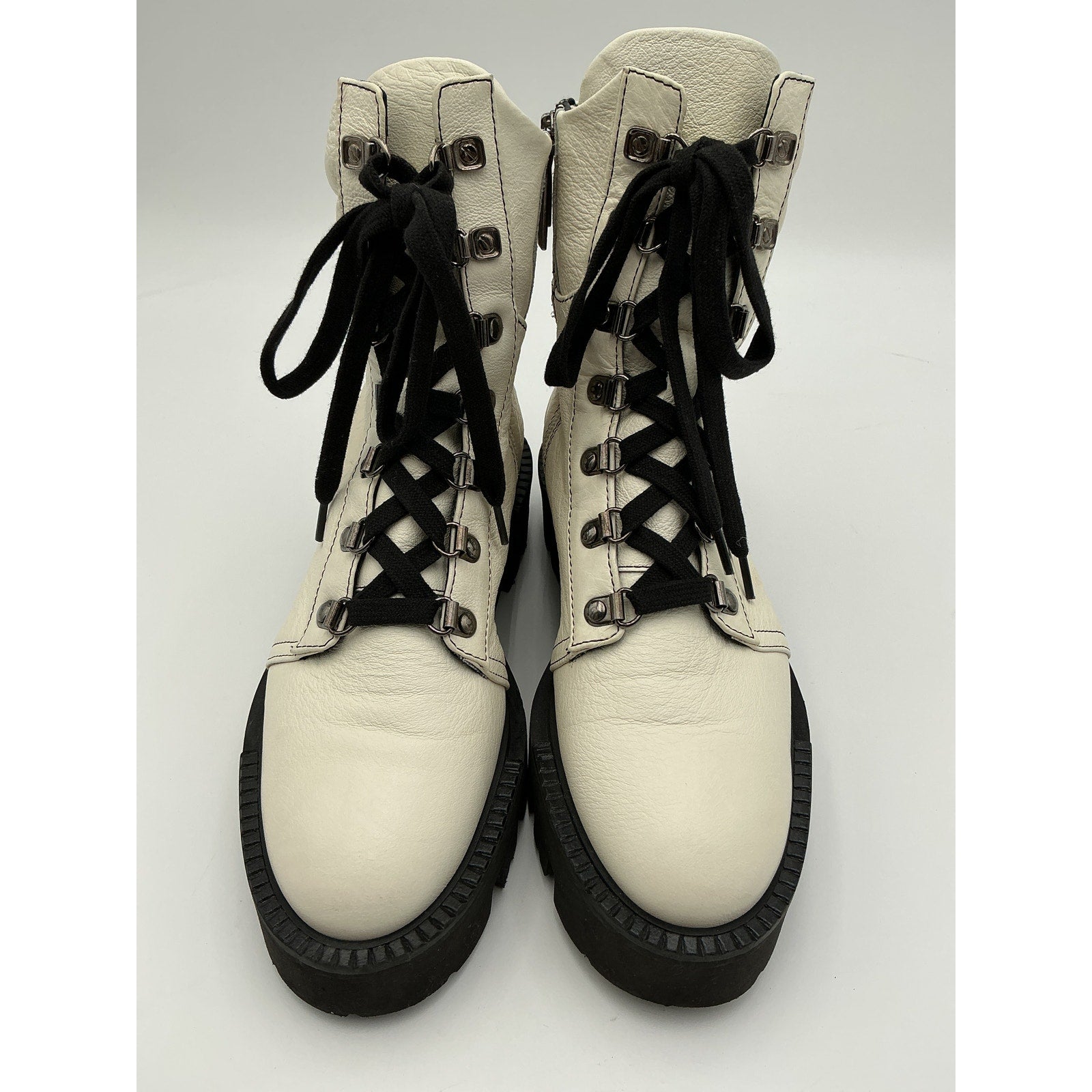 Aquatalia 'Alyssa' White Lace Up Boots Size 6.5