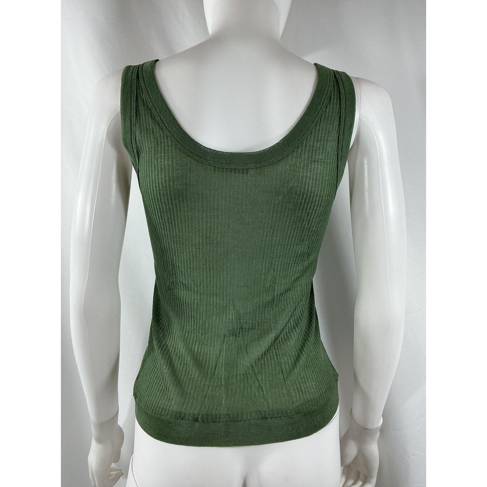 Lemaire Semi-Sheer Green Viscose Tank Top Size S