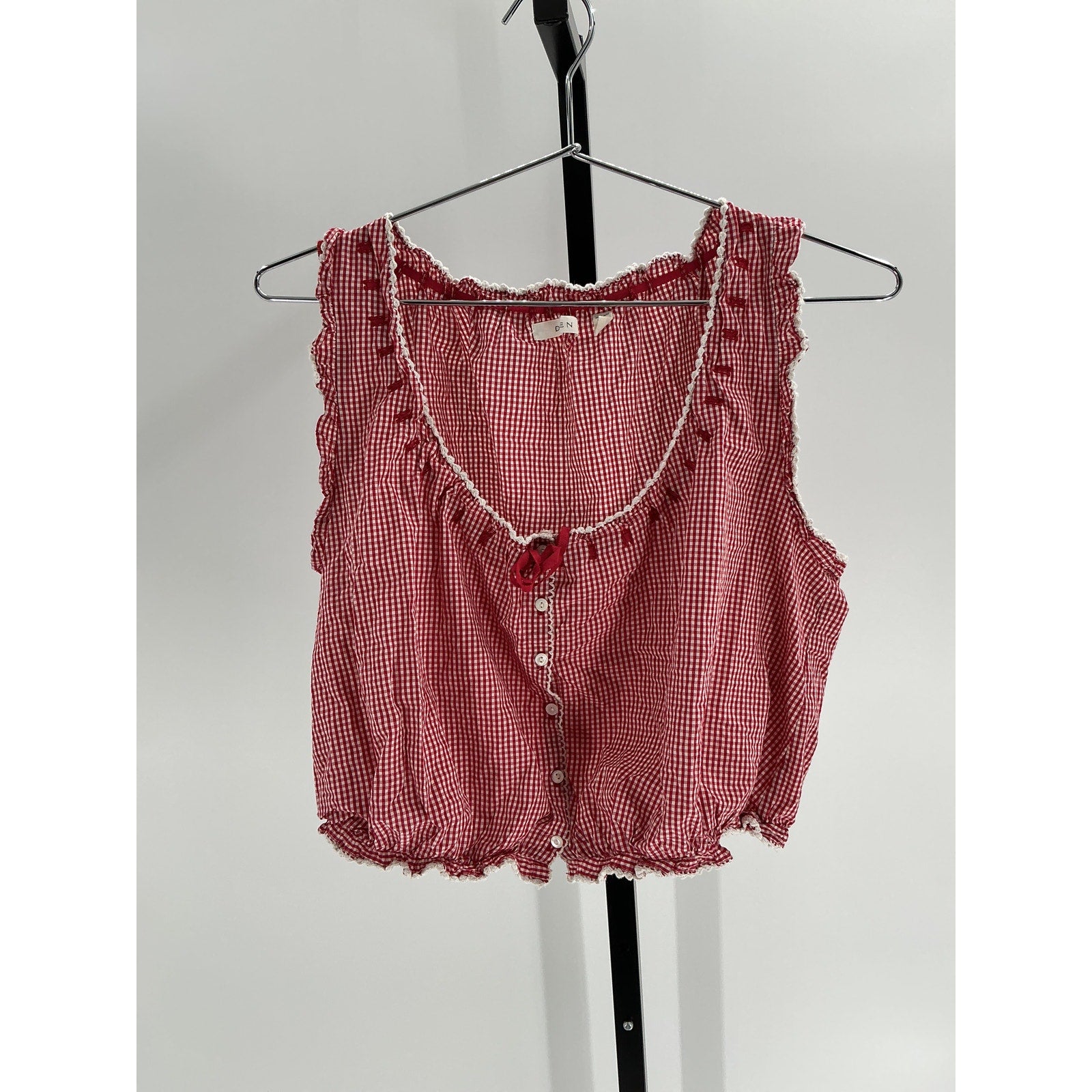 D�en Traveler Red Cotton Top Size XS