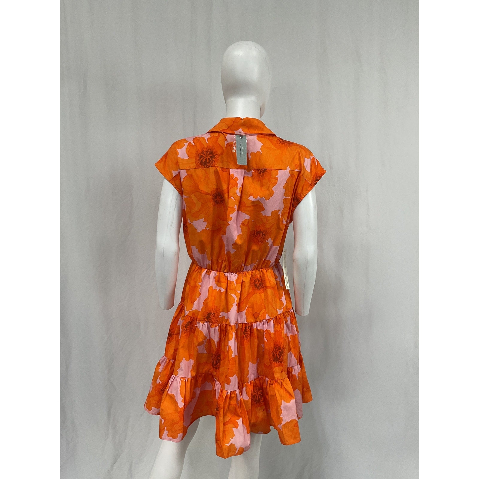 Hutch Short-Sleeve Orange Cotton Mini Shirt Dress Size S PETITE - NWT