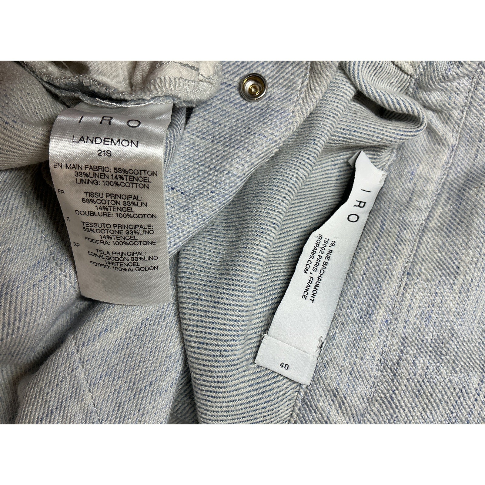 Iro 'Landemon' Blue Cotton Romper Size 40
