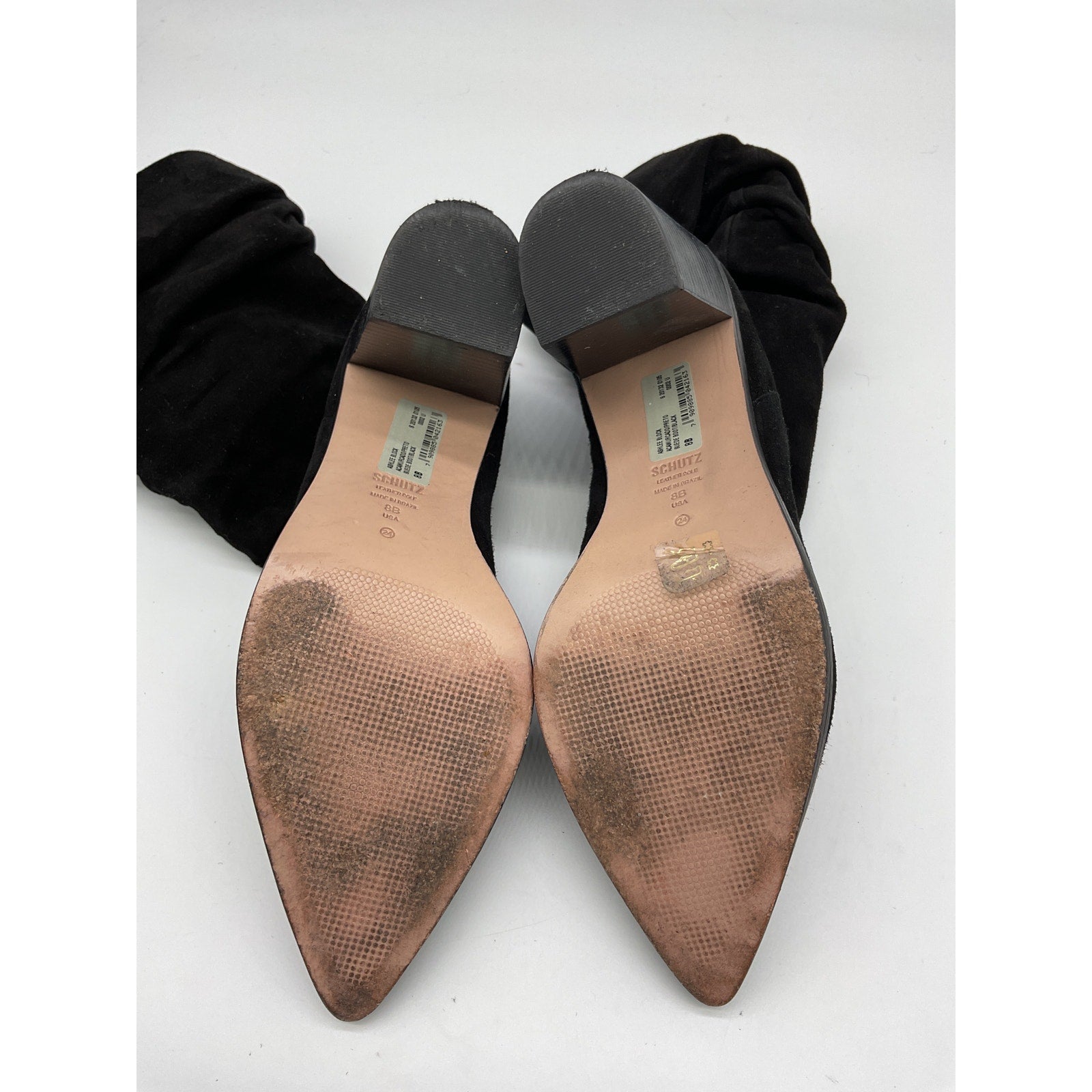 Schutz 'Ashlee' Black Leather Wedge Bootie Size 8