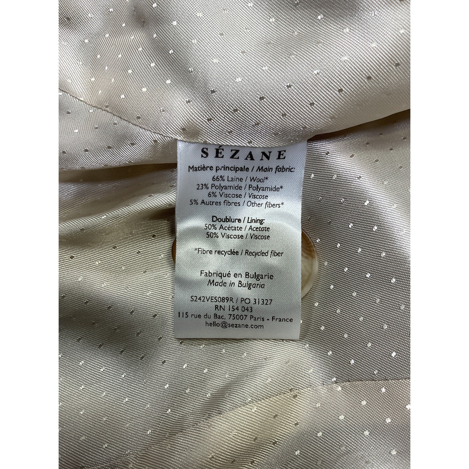 S�zane 'Beryn' Brown Wool Jacket Size 34