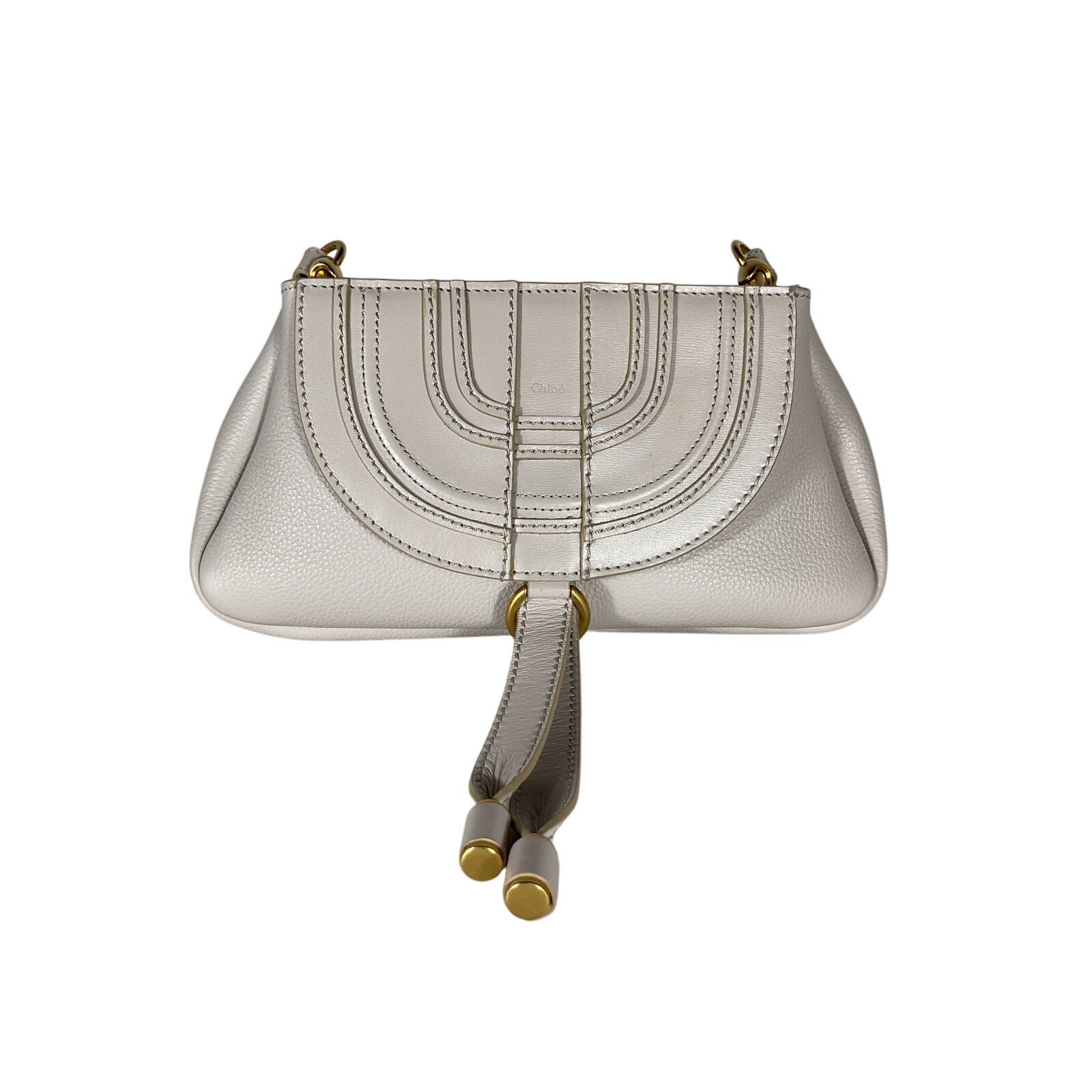 Chlo� 'Marcie' Grey Leather Small Clutch Shoulder Bag