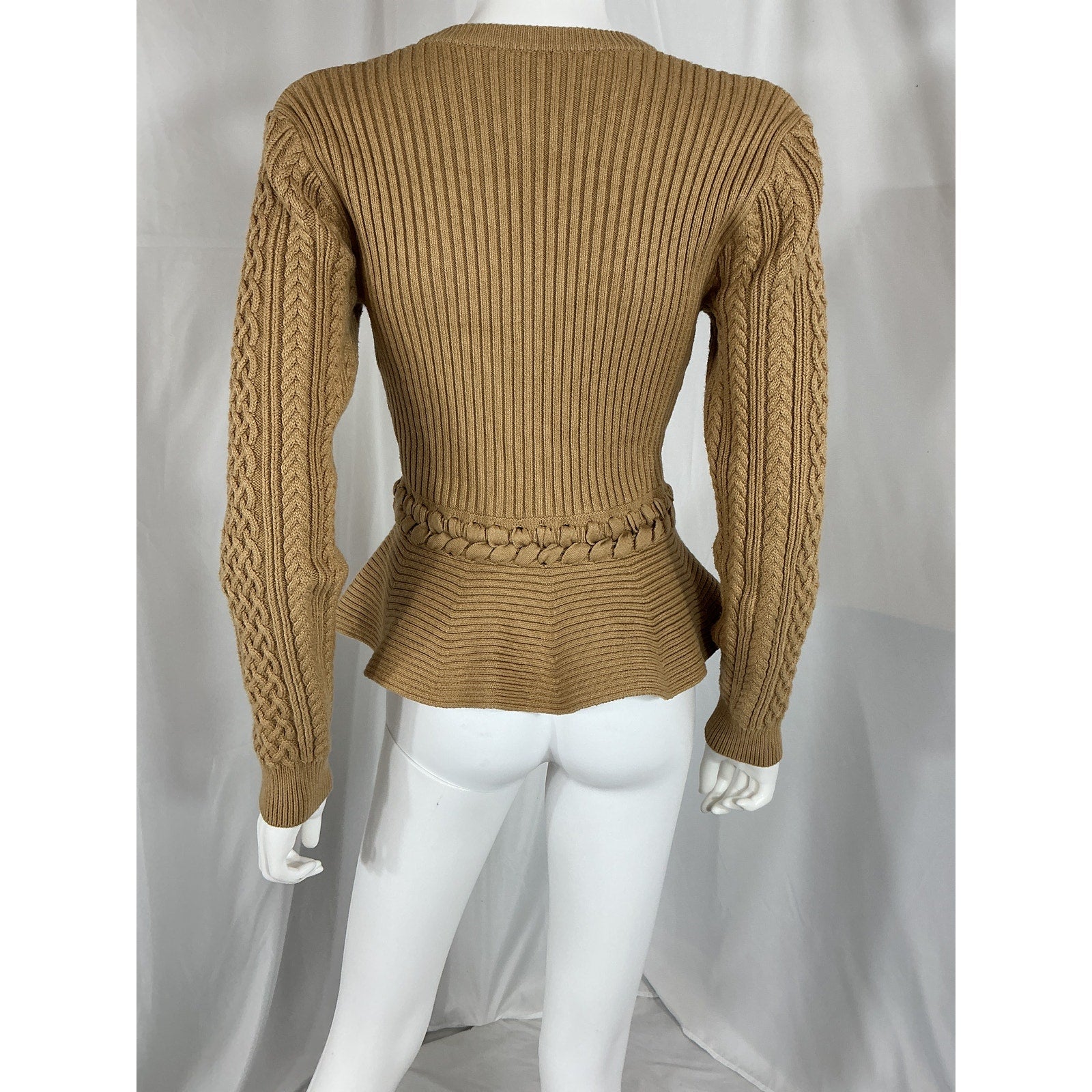 Simkhai 'Andi' Beige Cotton Fisherman Peplum Jacket Size S