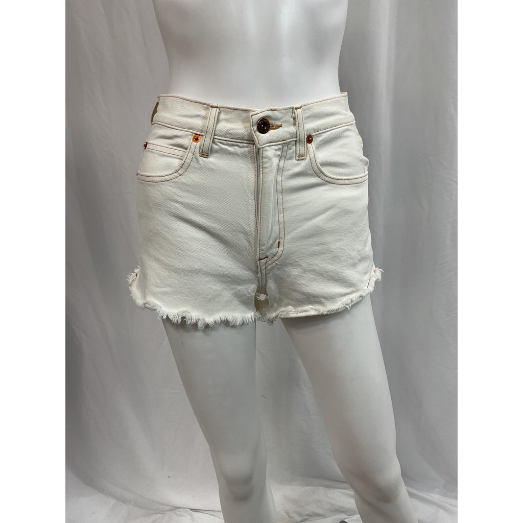 Slvrlake 'Farrah' White High Waist Cutoff Denim Shorts Size 23