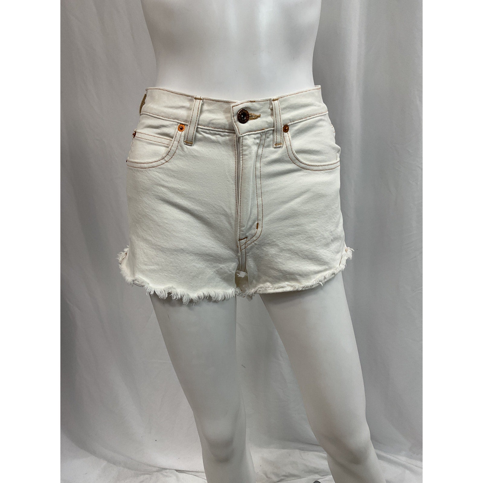Slvrlake 'Farrah' White High Waist Cutoff Denim Shorts Size 23