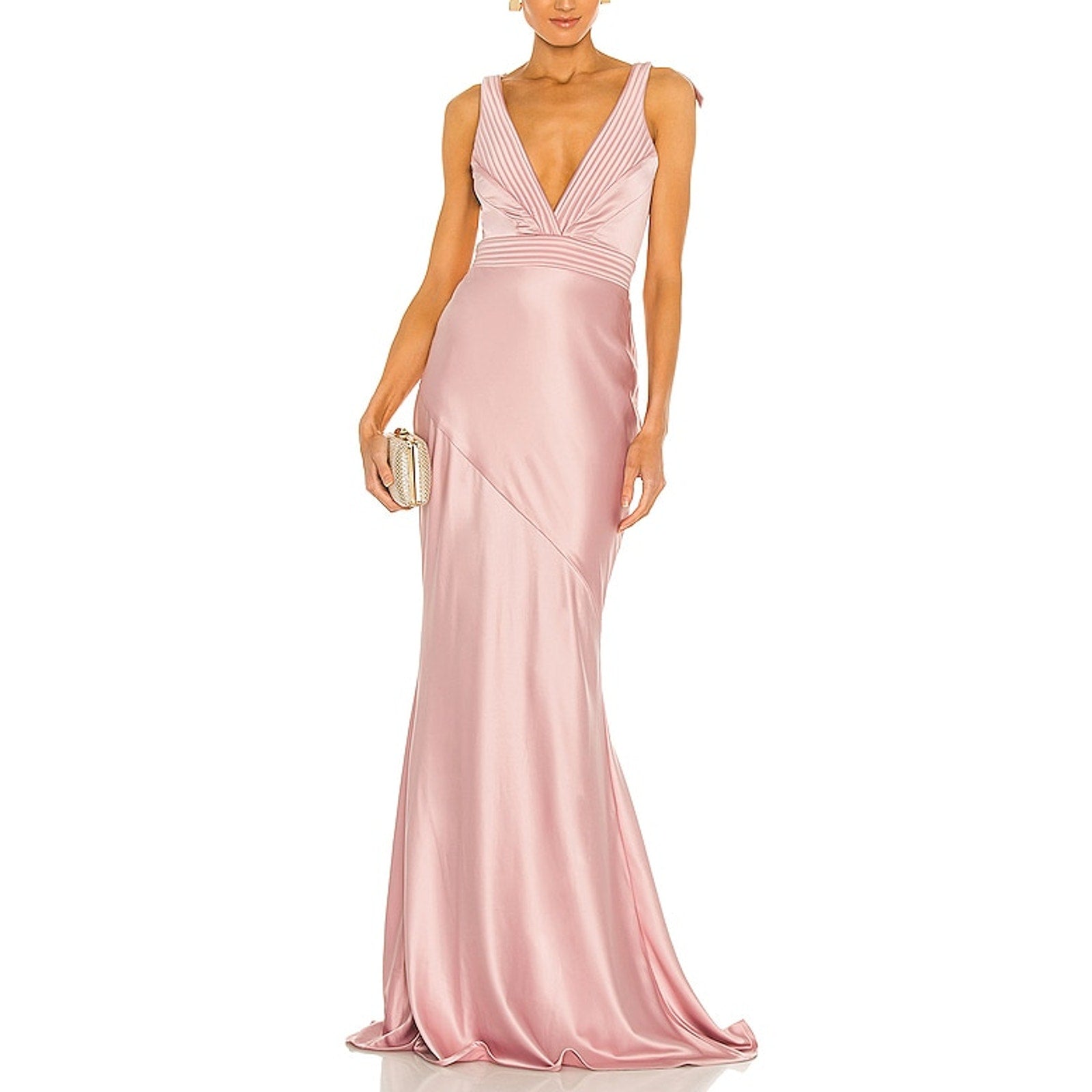 Zhivago 'Beloved' Pink Satin Quilted Trim Gown Size 2
