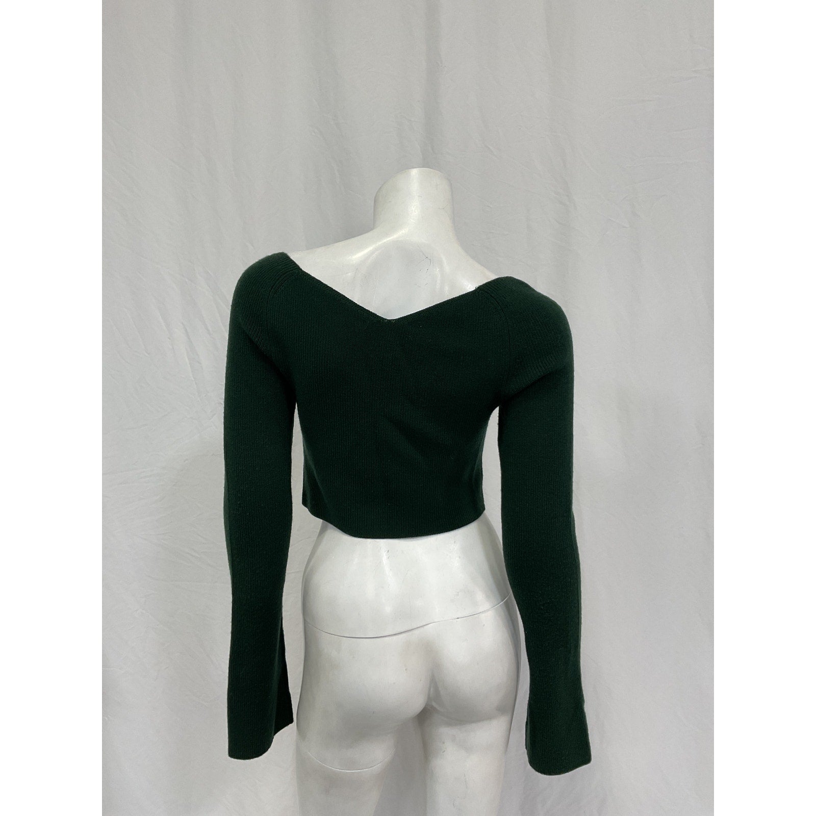 Lapointe Green Merino Wool Off Shoulder Top Size M