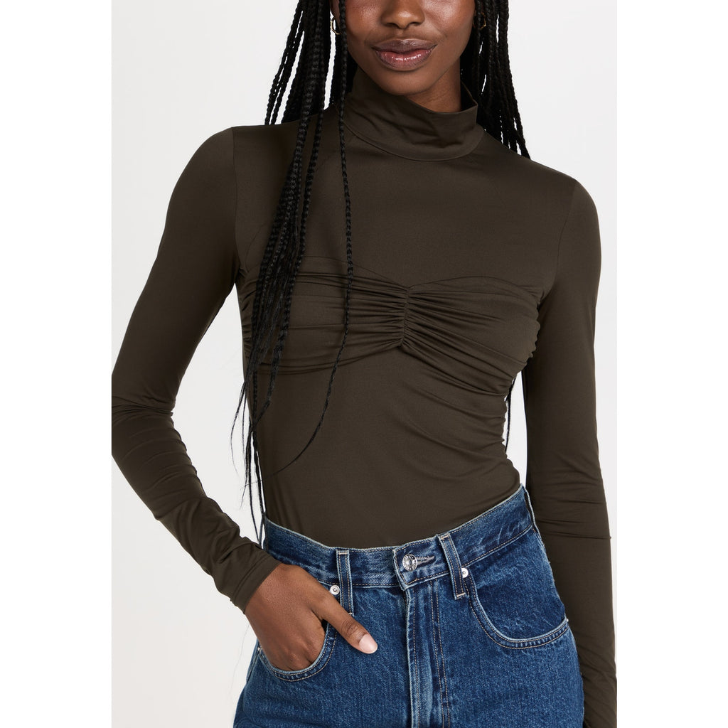 Goldsign 'Zora' Green Long Sleeve Turtleneck Top Size M