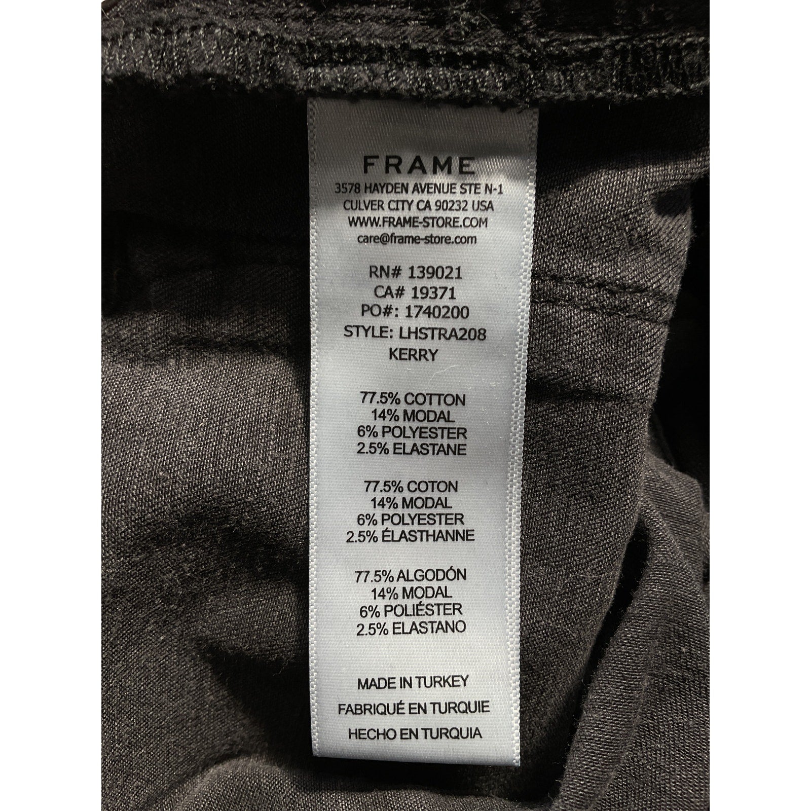 Frame 'Le High' Black Straight Denim Jeans Size 28