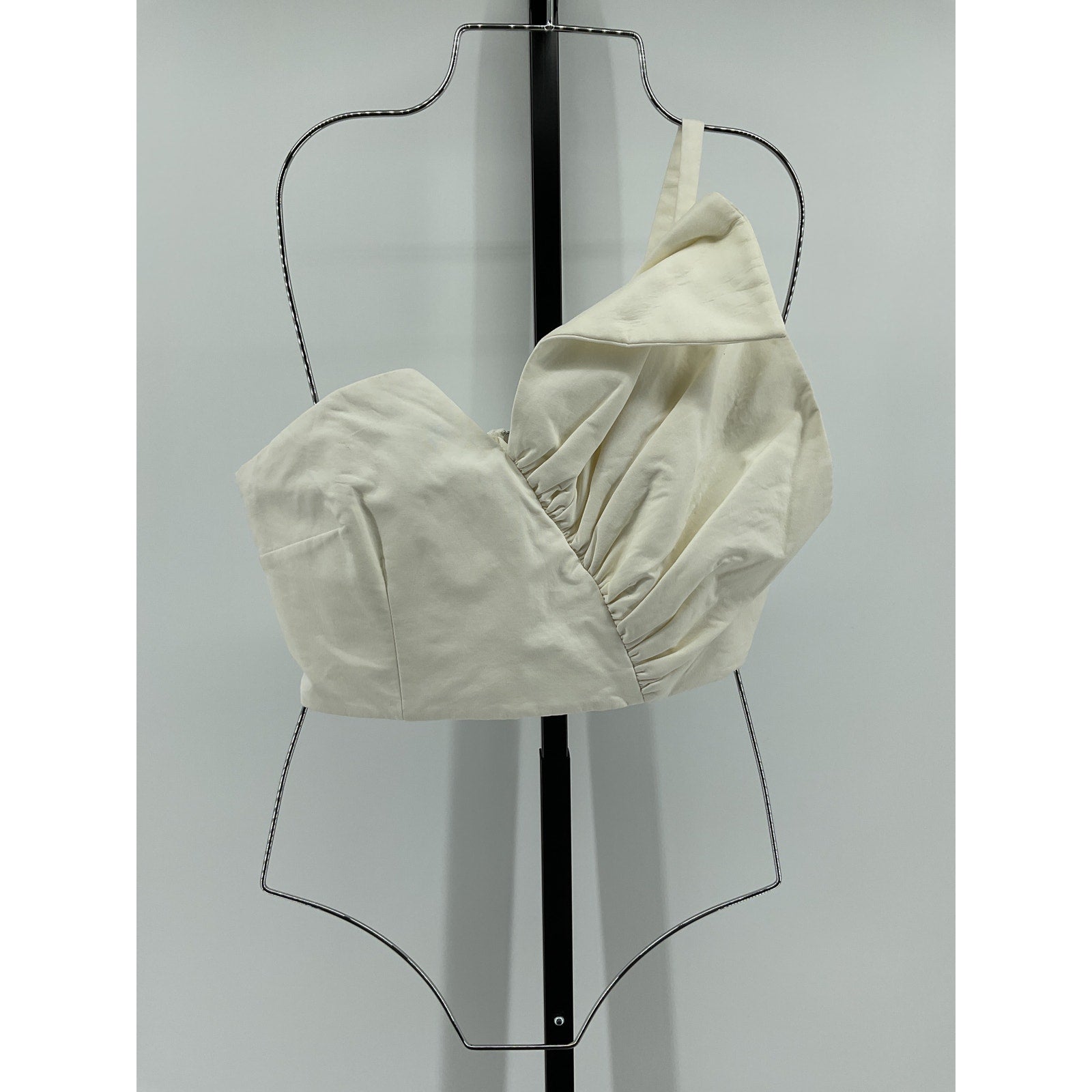 Amur 'Declan' White Cotton Ruffle Bustier Top Size 0