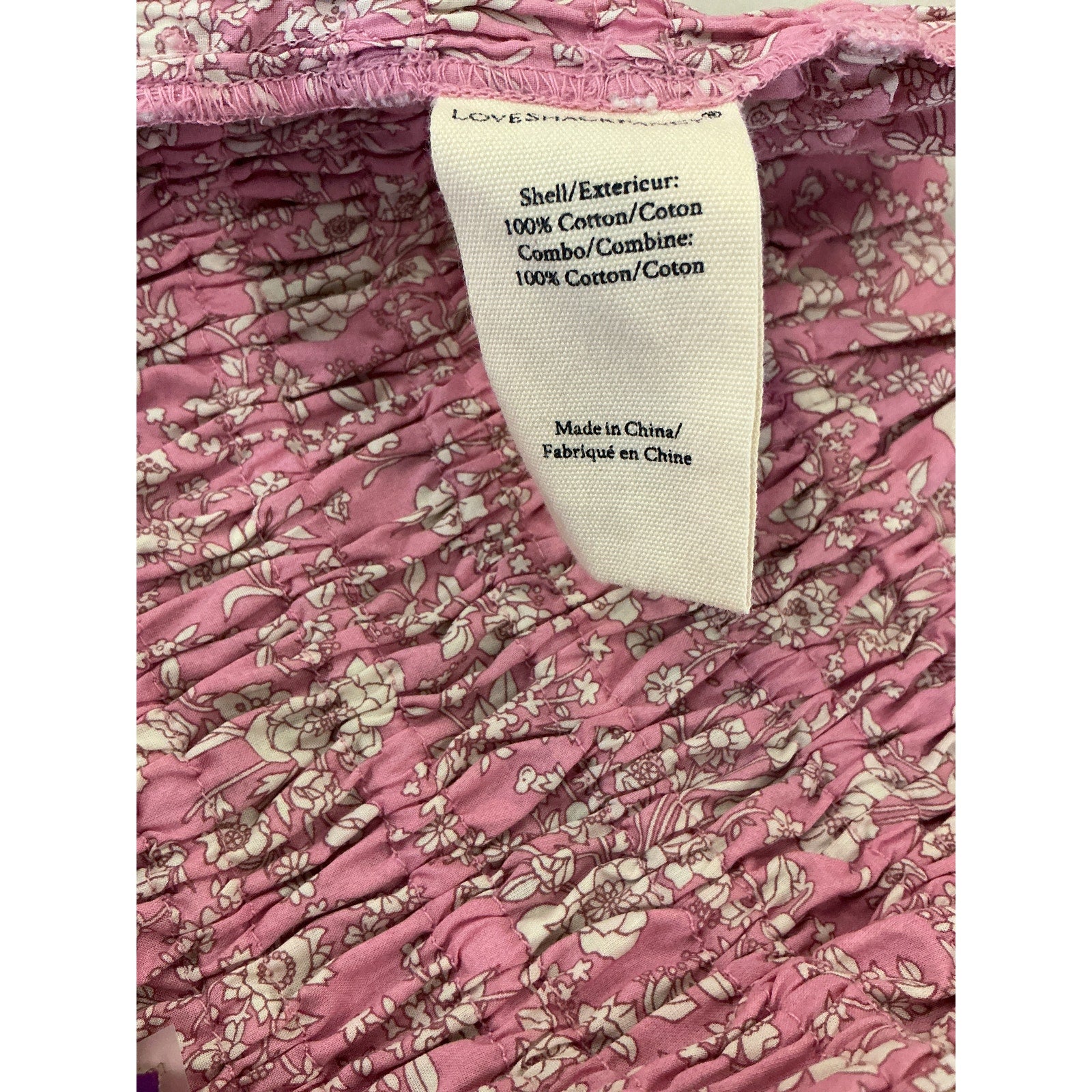 Loveshackfancy 'Corbin' Pink Floral Print Liberty Fabric Cropped Top Size XS