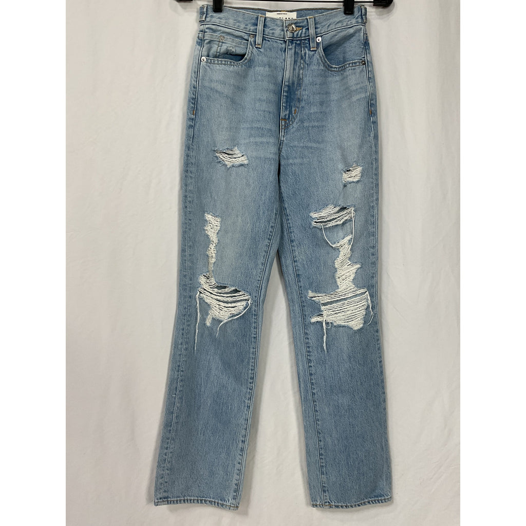 Slvrlake London High Rise Blue Cotton Straight Denim Jean Size 24