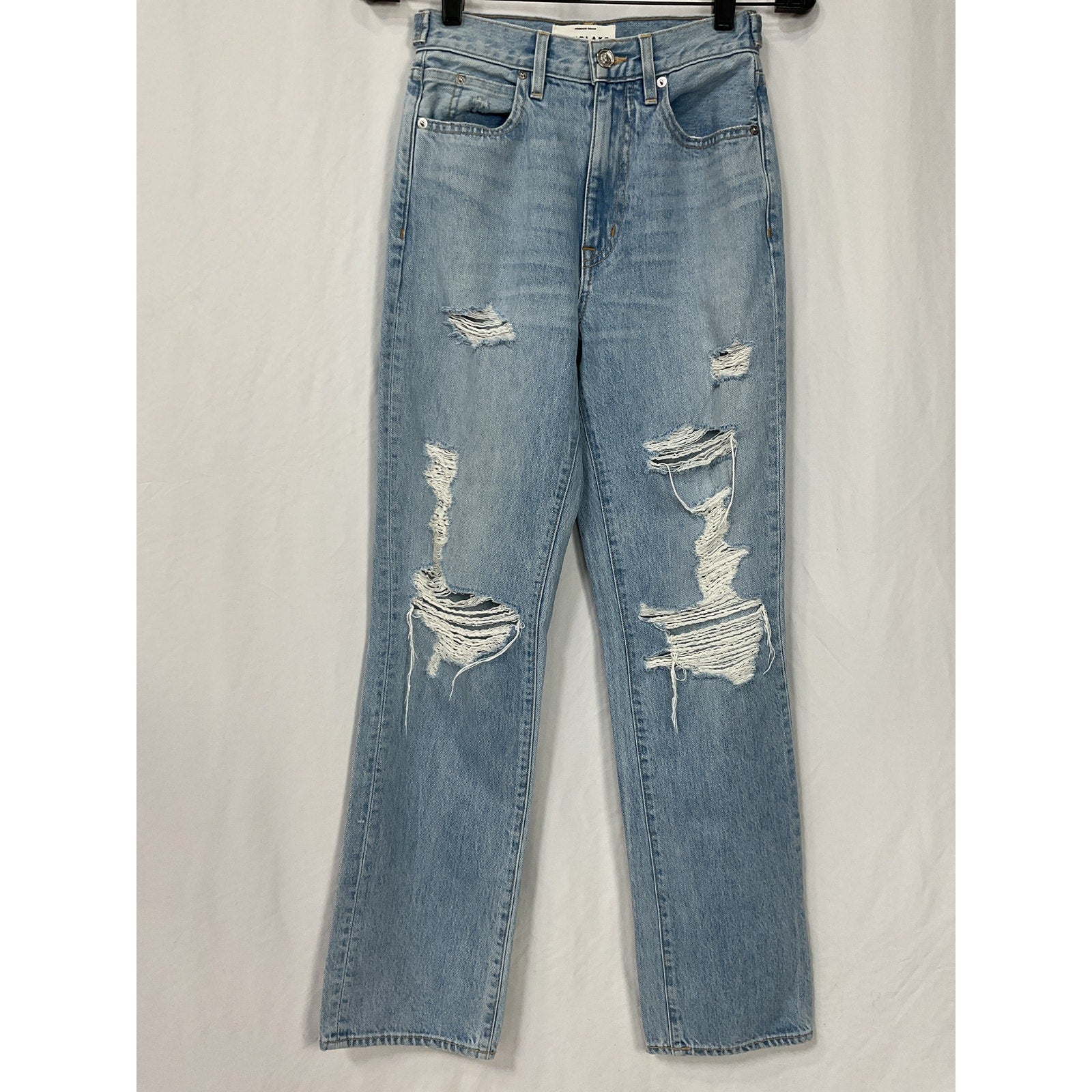 Slvrlake London High Rise Blue Cotton Straight Denim Jean Size 24