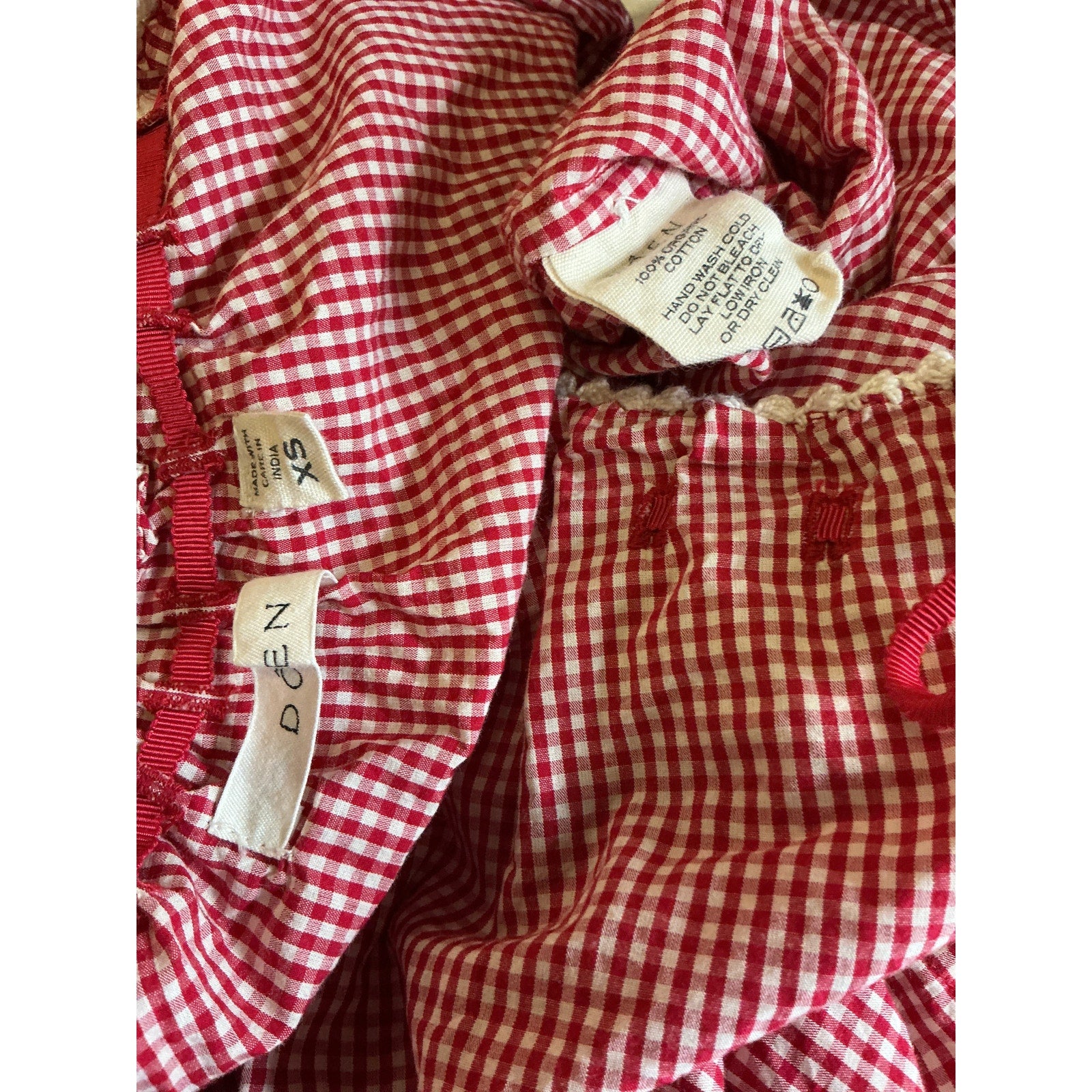 D�en Traveler Red Cotton Top Size XS