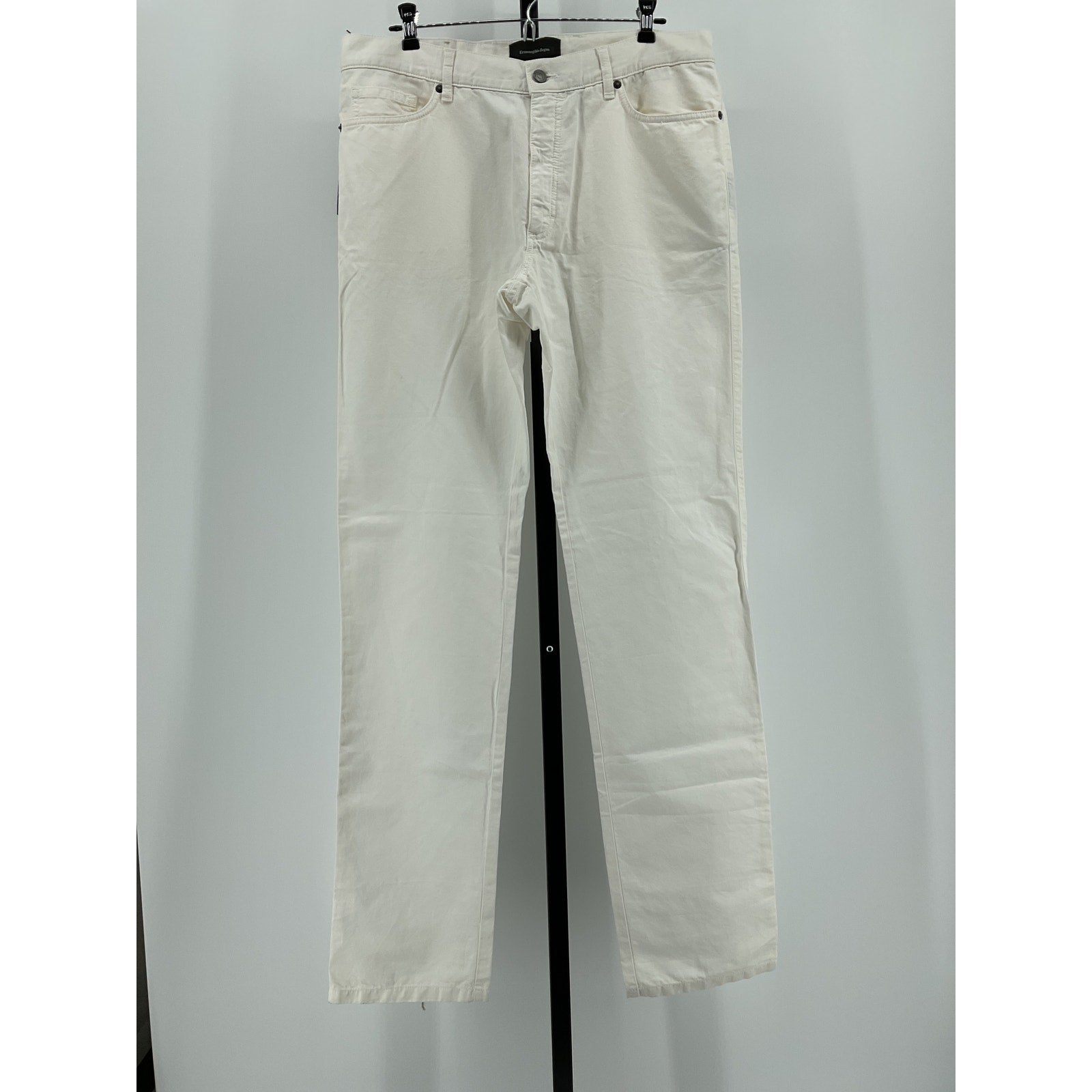 Zegna Linen 5 Pkt White Cotton Pant Size 36