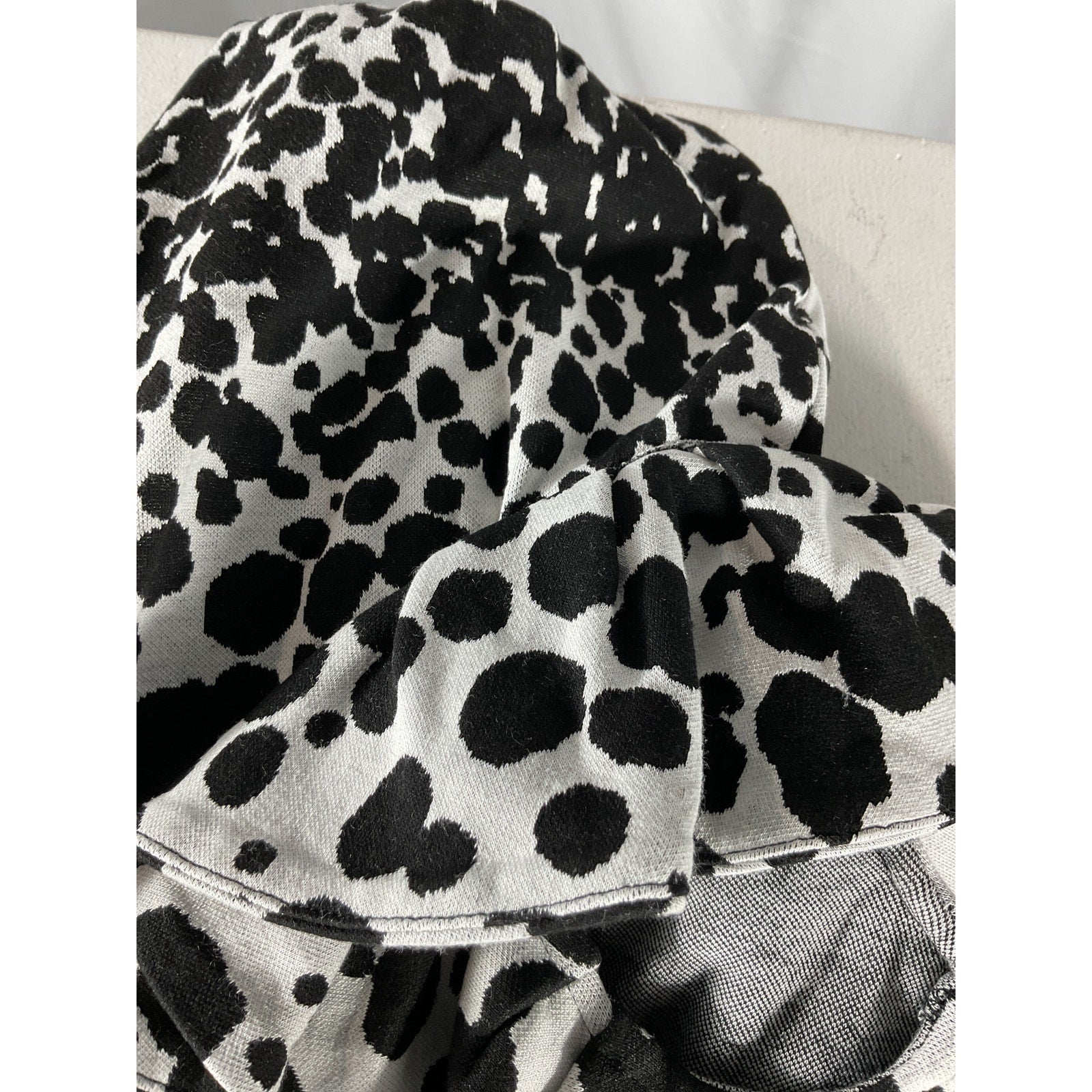 Area 'Dalmatian' Black Viscose Flower Mini Dress Size S