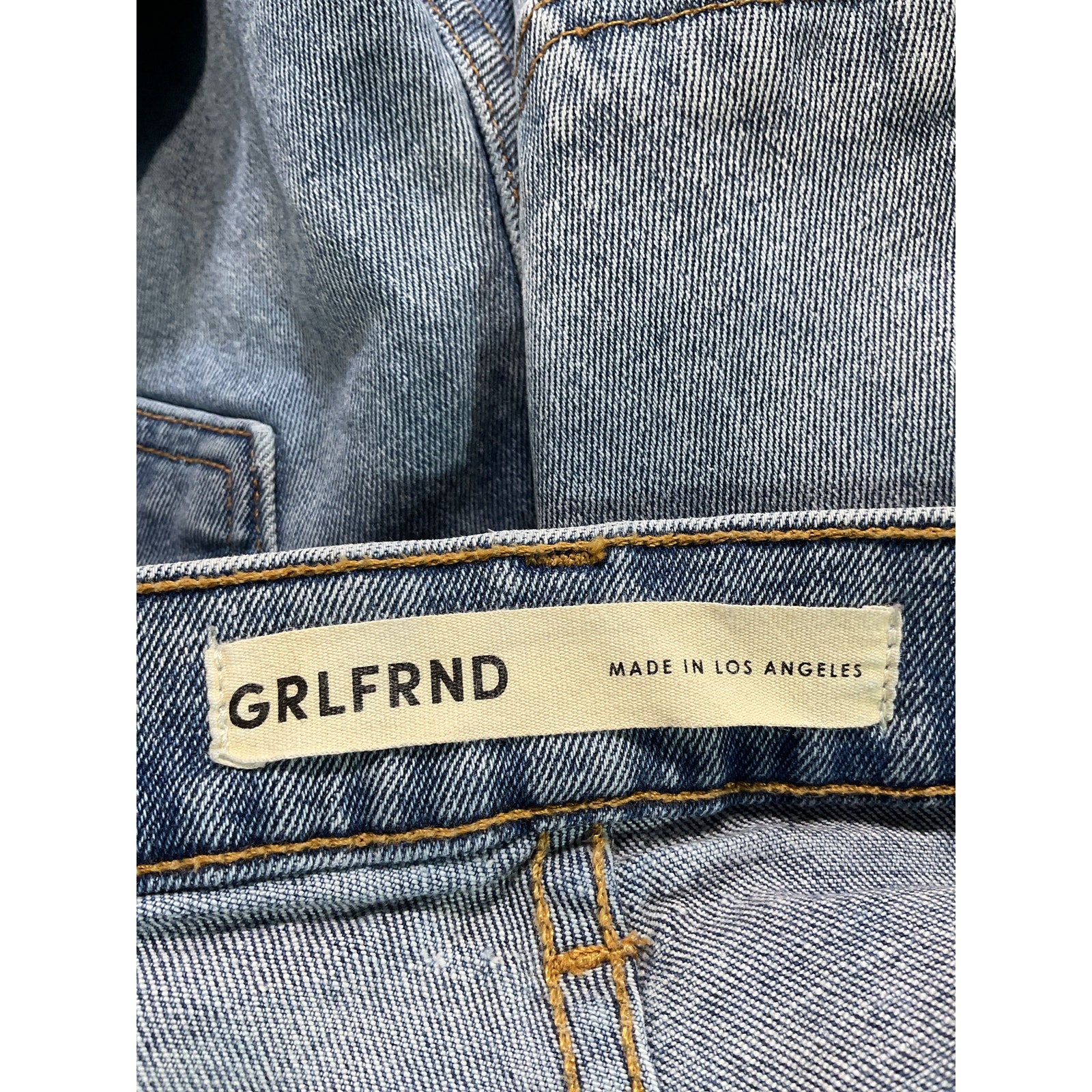 Grlfrnd 'Cassidy' Blue Mid Rise Straight Denim Jean Size 27