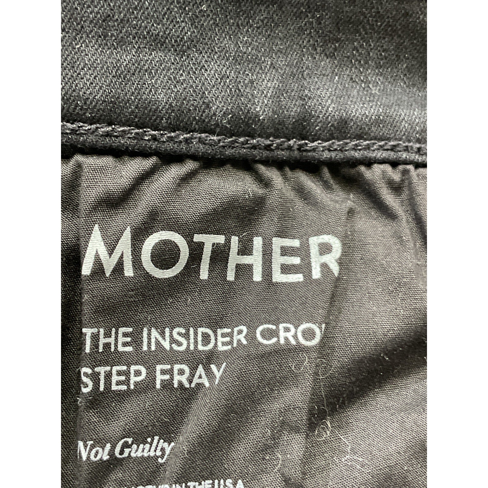Mother 'Insider' Black Crop Step Fray Denim Jean Size 27