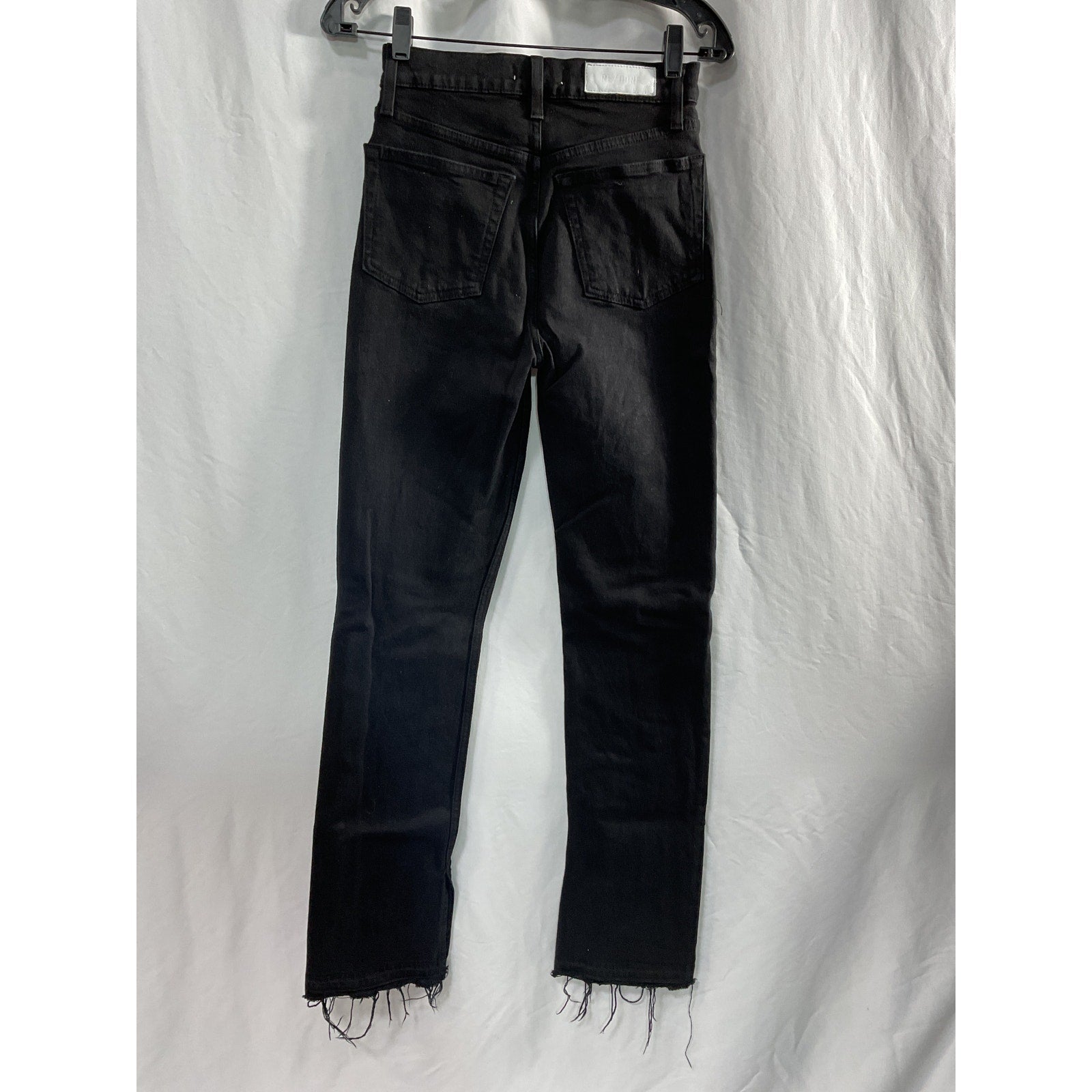 Re/Done '70S' Black Cotton High Rise Skinny Boot Denim Jean Size 25