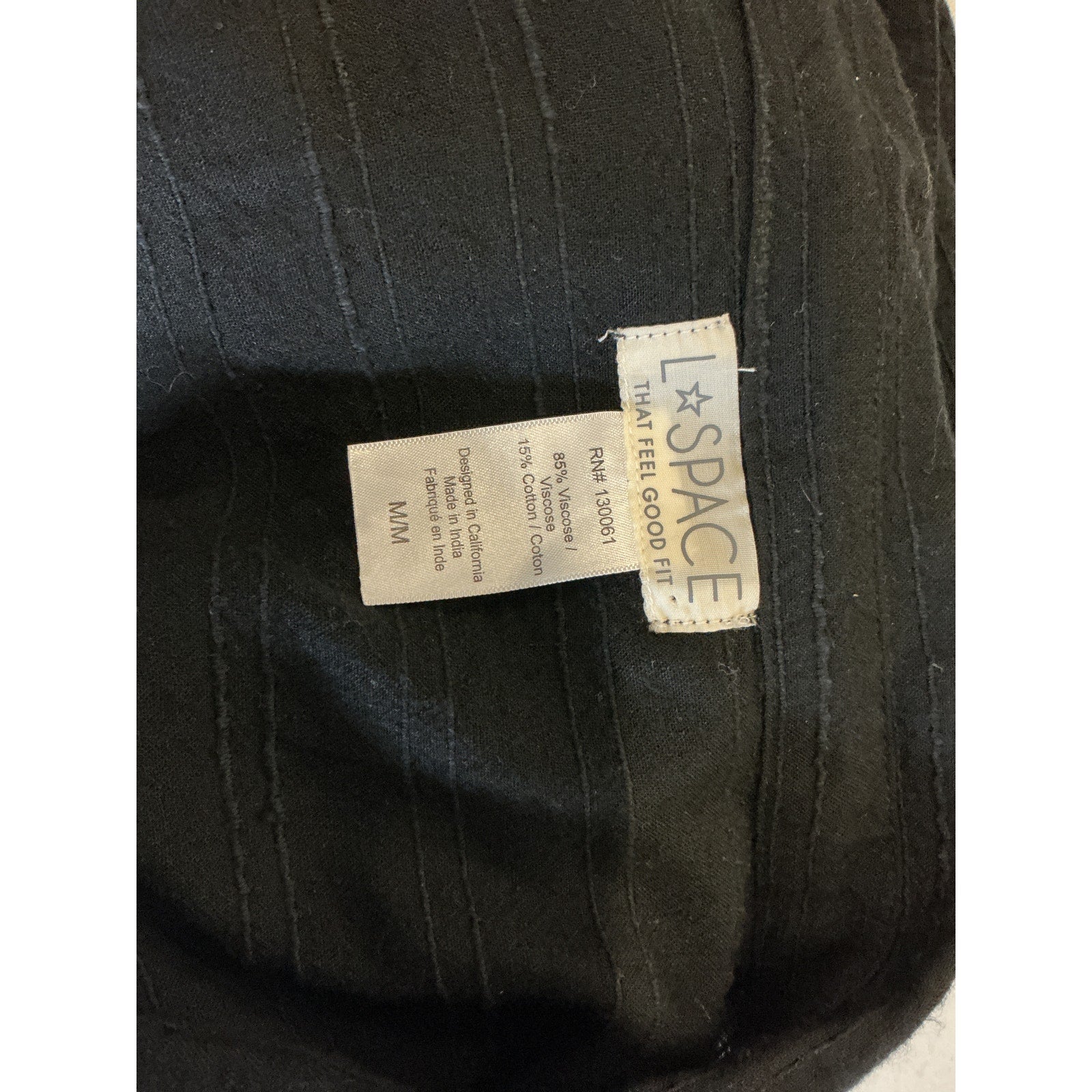 L*Space 'Daydream' Black Viscose Tunic Size M