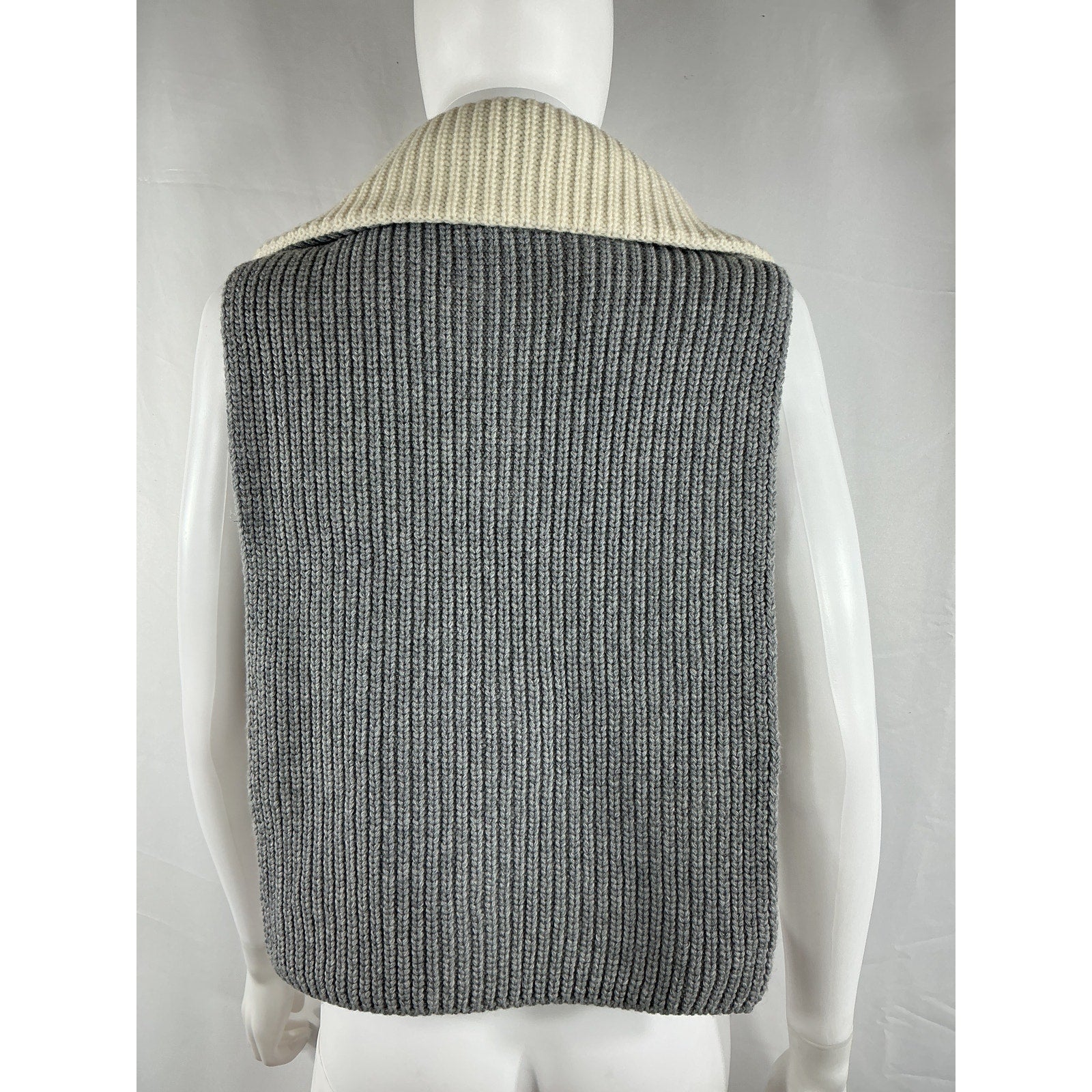 Sandro Grey Wool Half-Zip Scarf Size OS
