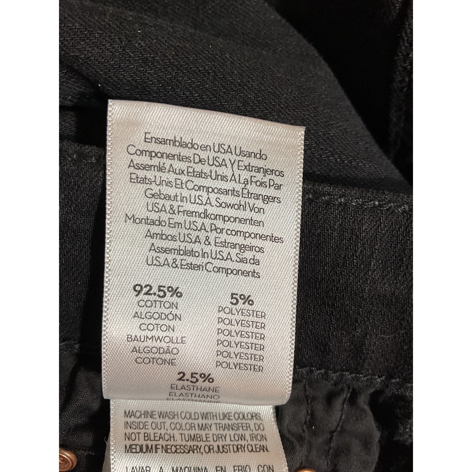Mother 'Insider' Black Crop Step Fray Denimn Jean Size 25