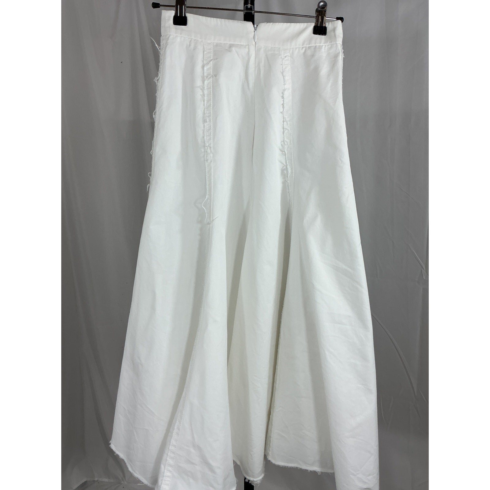 Tome 'Raw-Edge' White Trim Midi Length Skirt Size 0