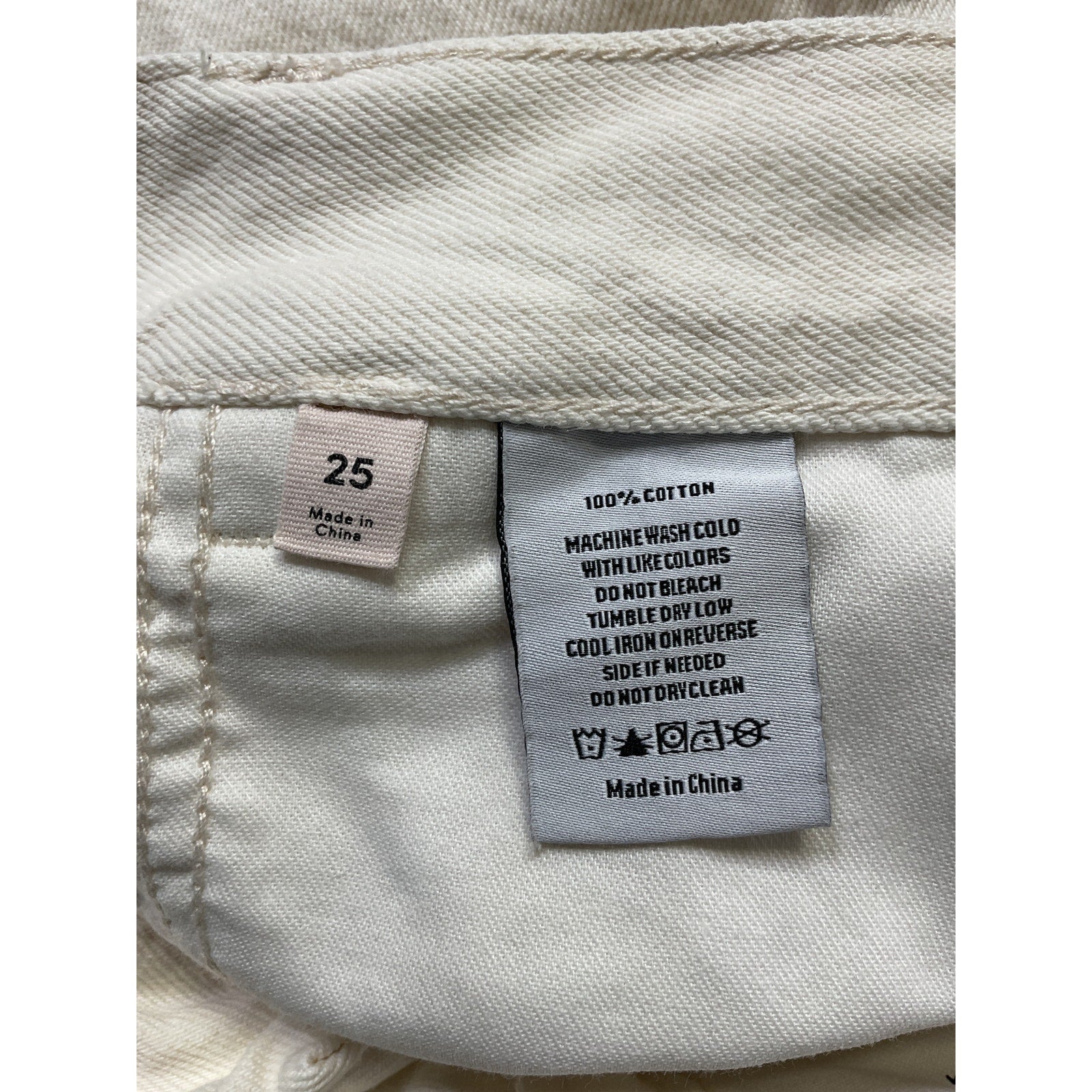 Grlfrnd 'Estella' White Low Rise Trouser Denim Jean Size 25
