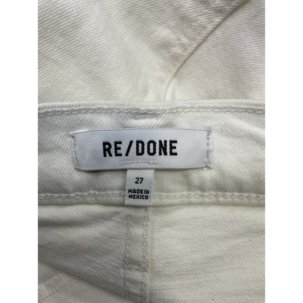 Re/Done '70S' White Cotton Stove Pipe Denim Jean Size 27