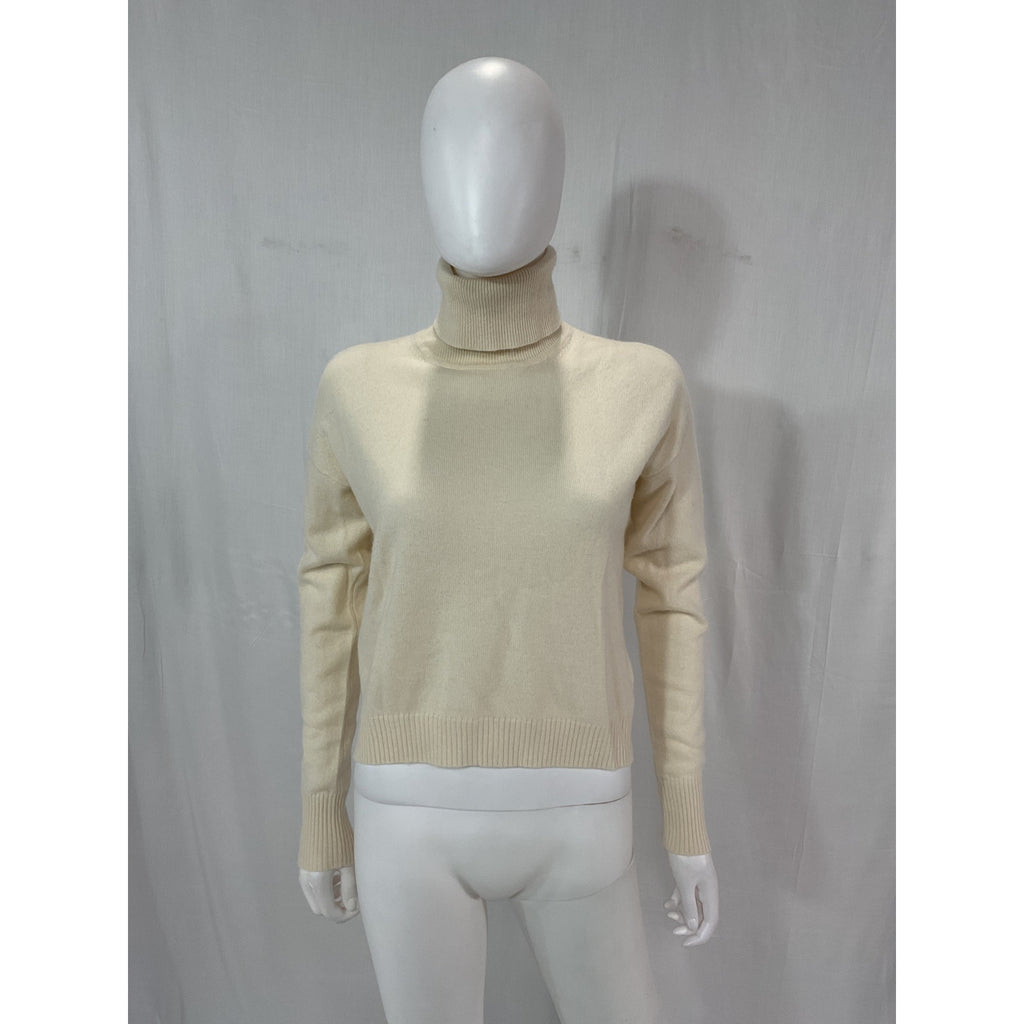 Intermix 'Bailey' Tan Cashmere Turtleneck Sweater Size Petite P