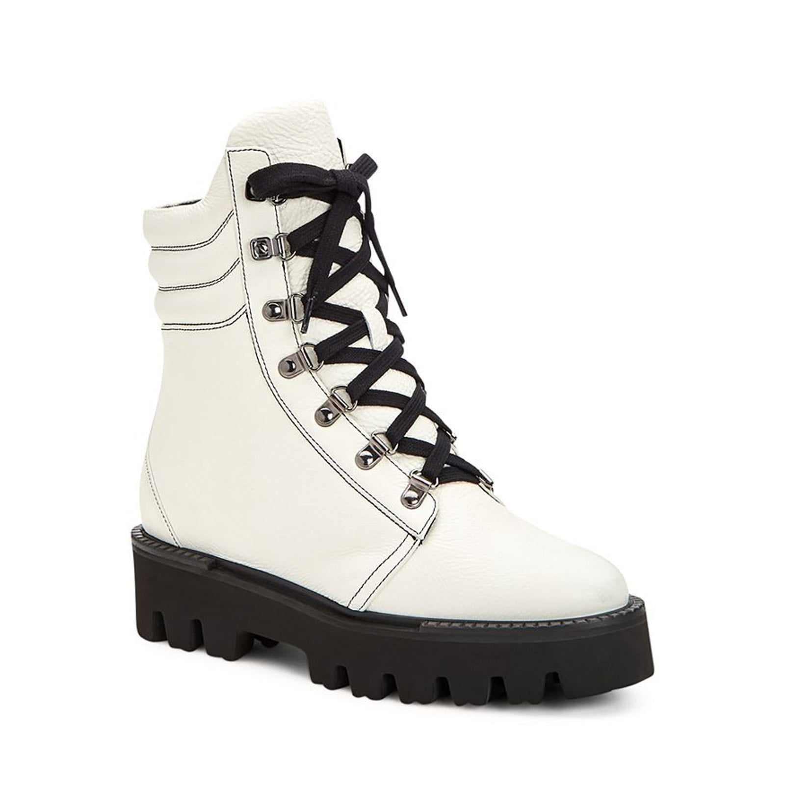 Aquatalia 'Alyssa' White Lace Up Boots Size 6.5