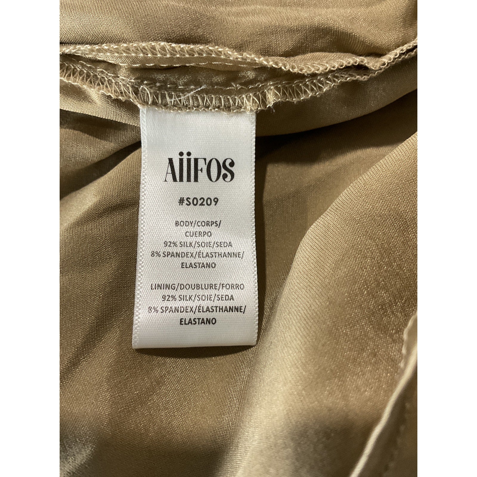 Aiifos 'Martha' Gold Silk Dress Size XS