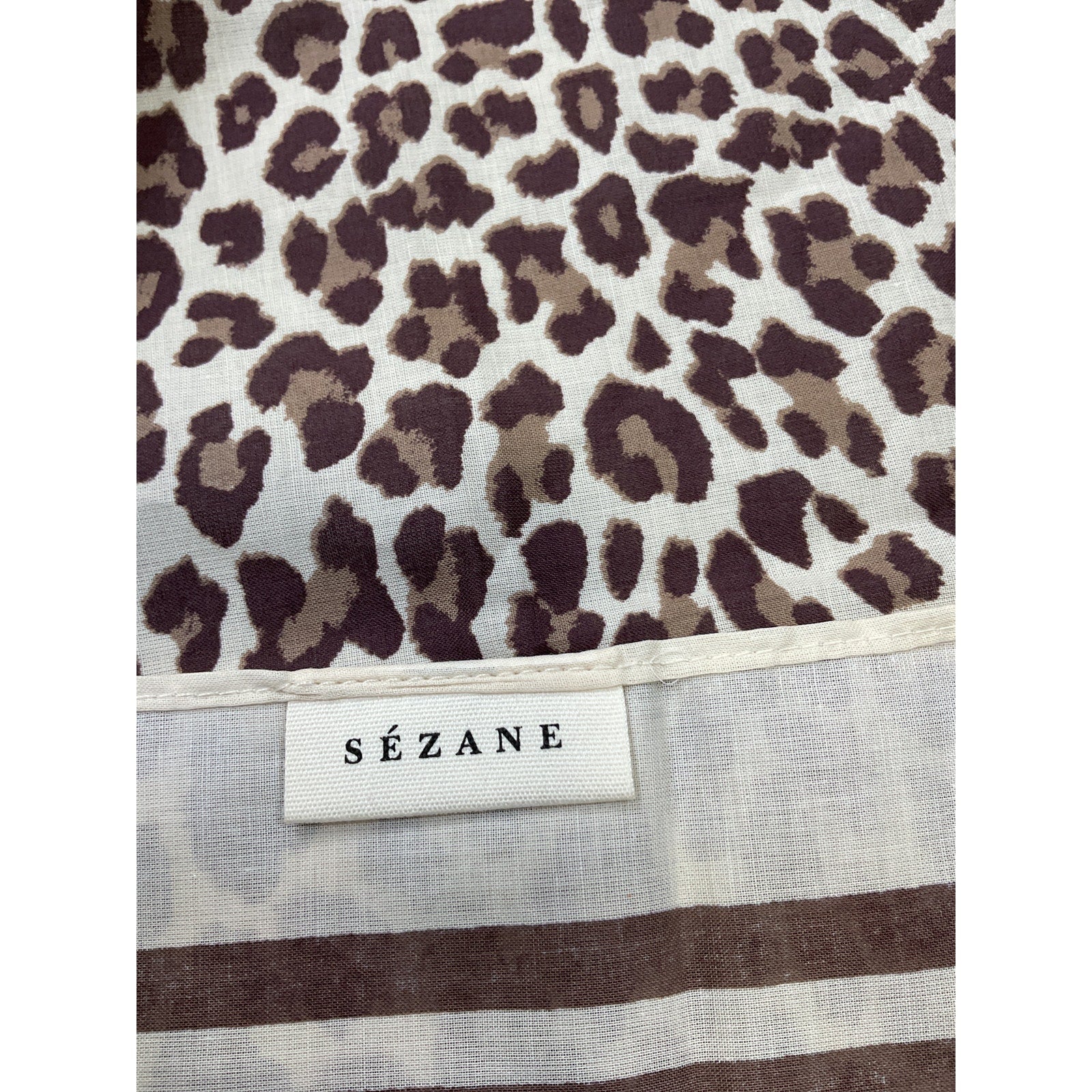 Sézane Brown Cotton Scarf Size OS