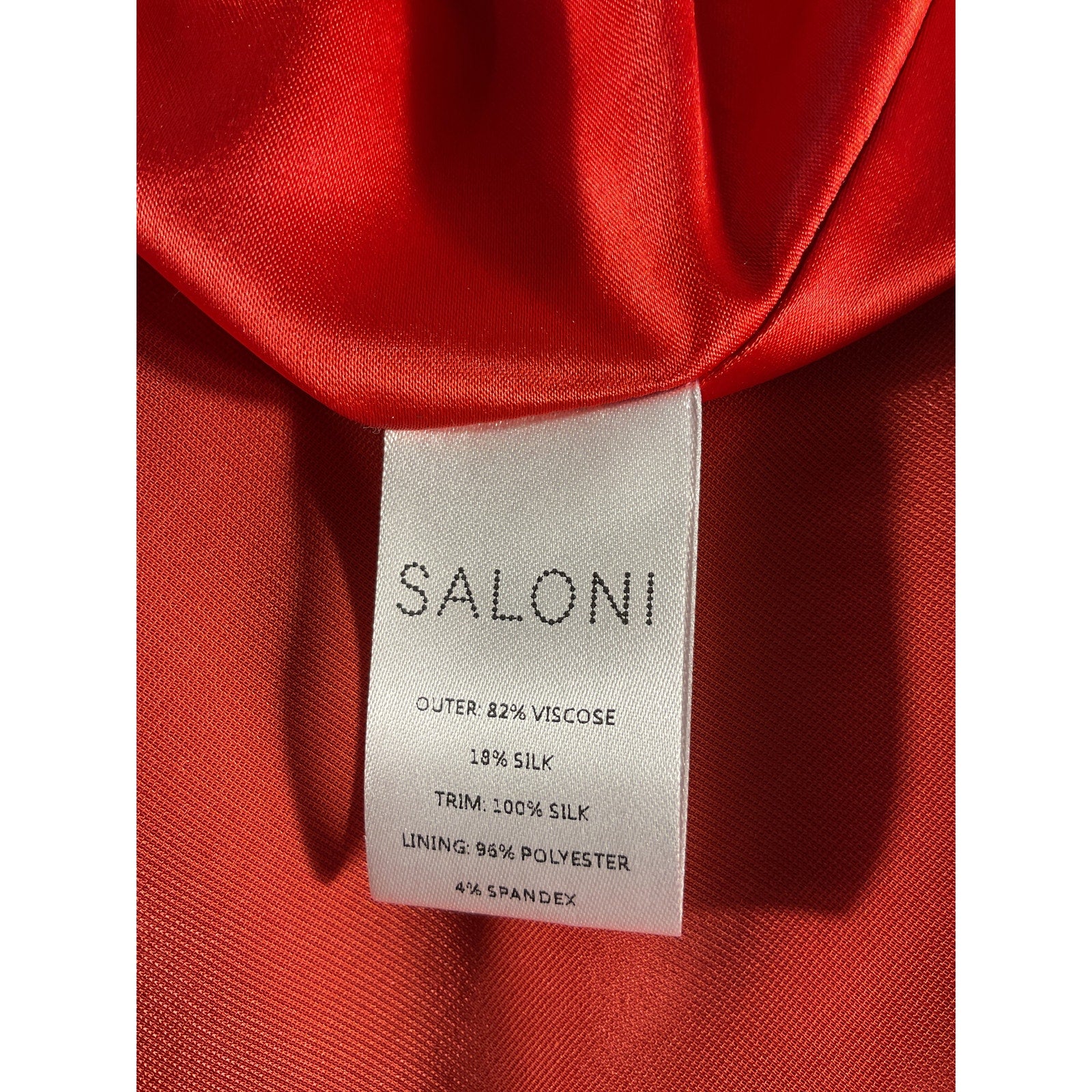 Saloni 'Dahila' Red Silk Chiffon-Trimmed Velvet Midi Dress Size 6 - NWT