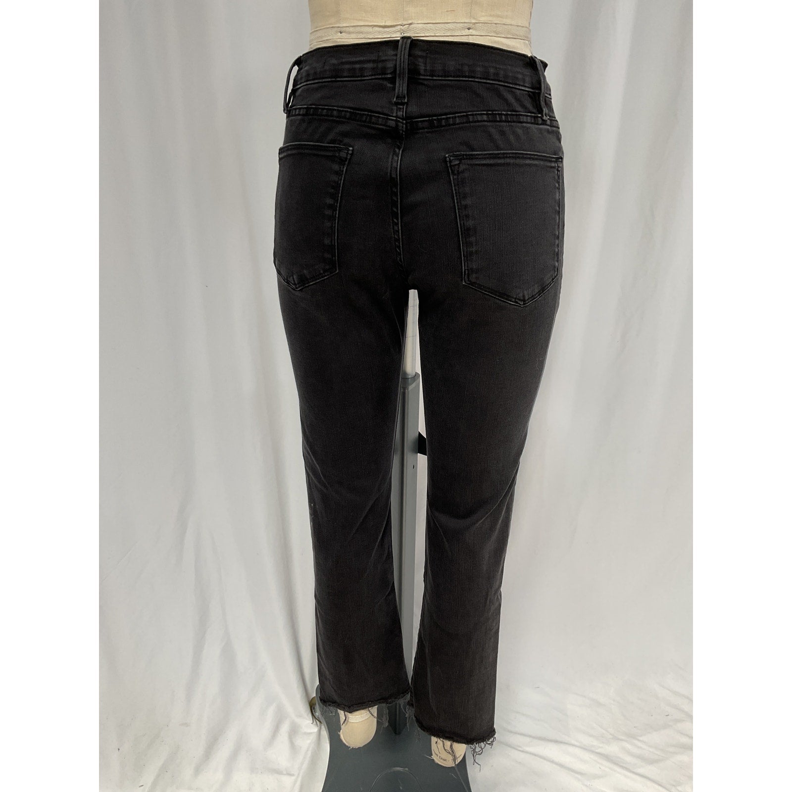 Frame 'Le High' Black Straight Denim Jeans Size 28