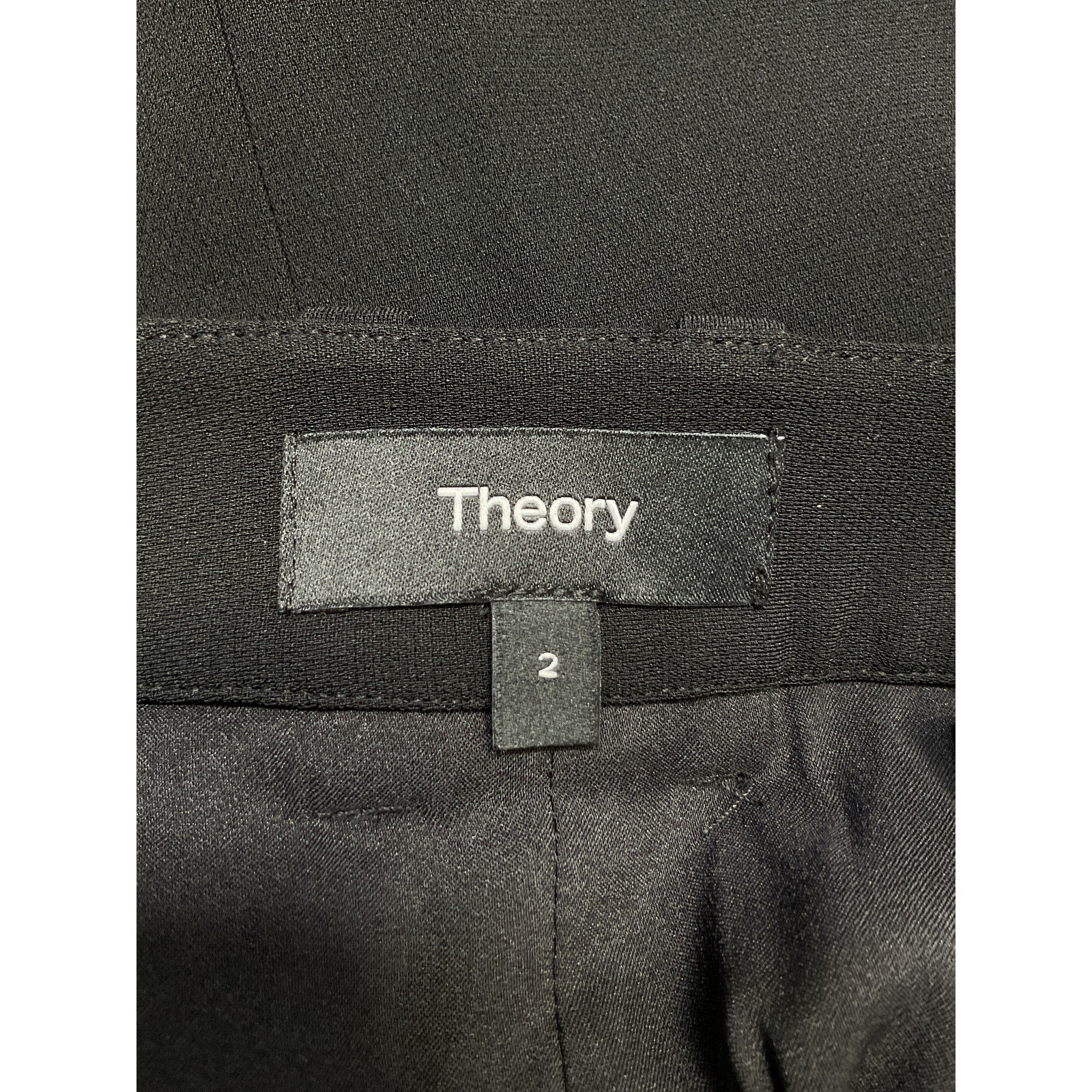 Theory Mini Black Crepe Trouser Skirt Size 2