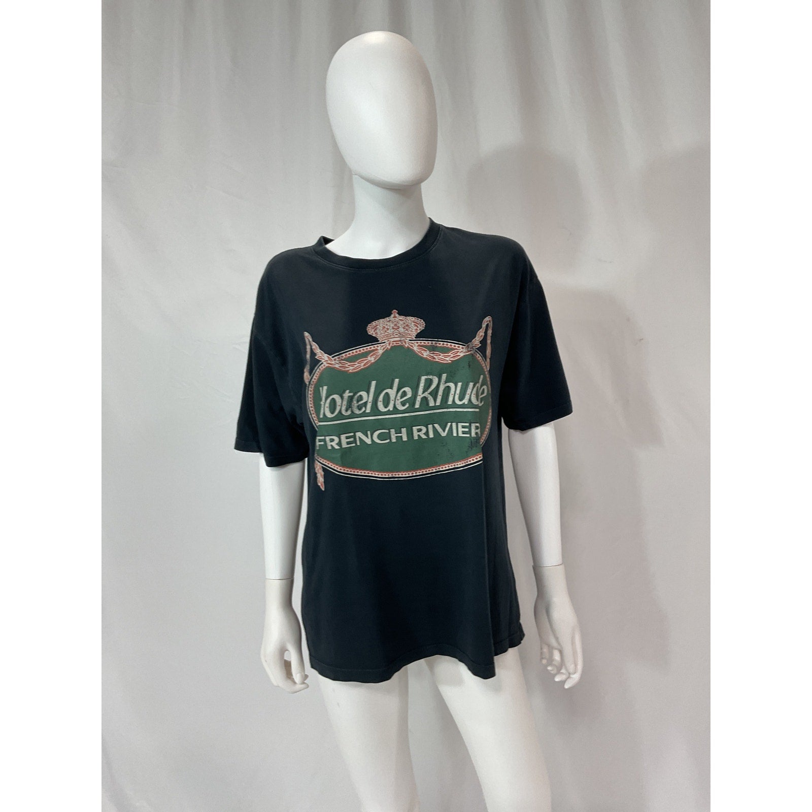 Rhude 'Riviera' Black Graphic Tee Size S