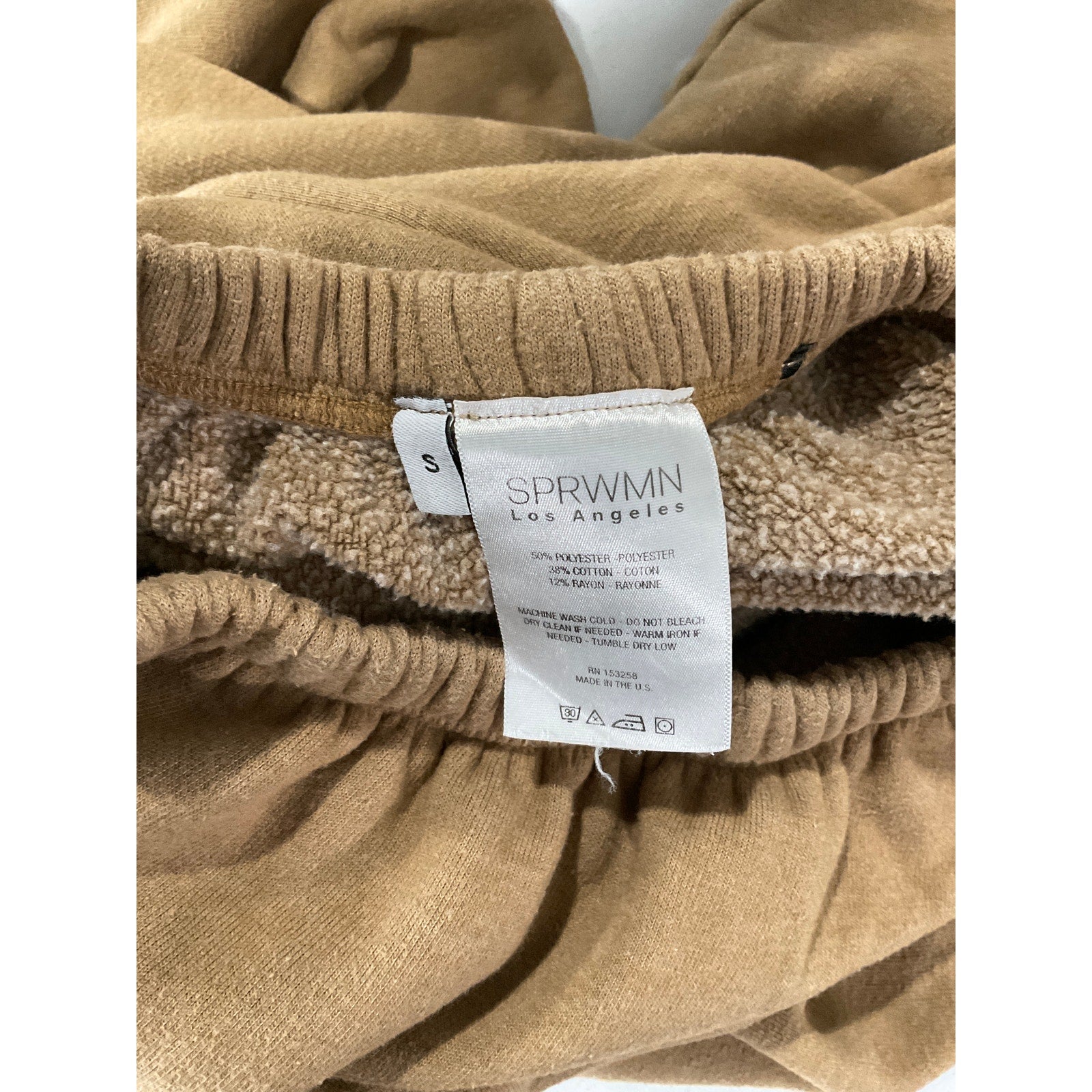 Sprwmn Heart Tri-Blend Brown Polyester Sweatpants Size S