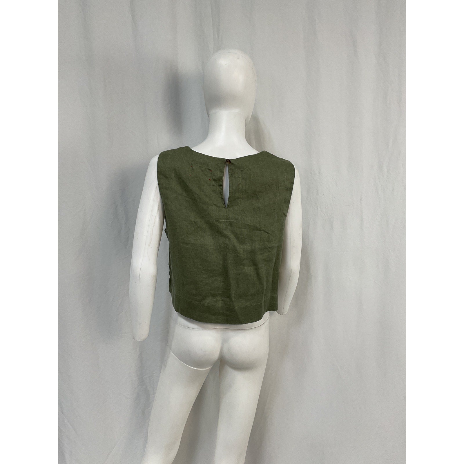 Xirena 'Robbie' Green Linen Linen Top Size M