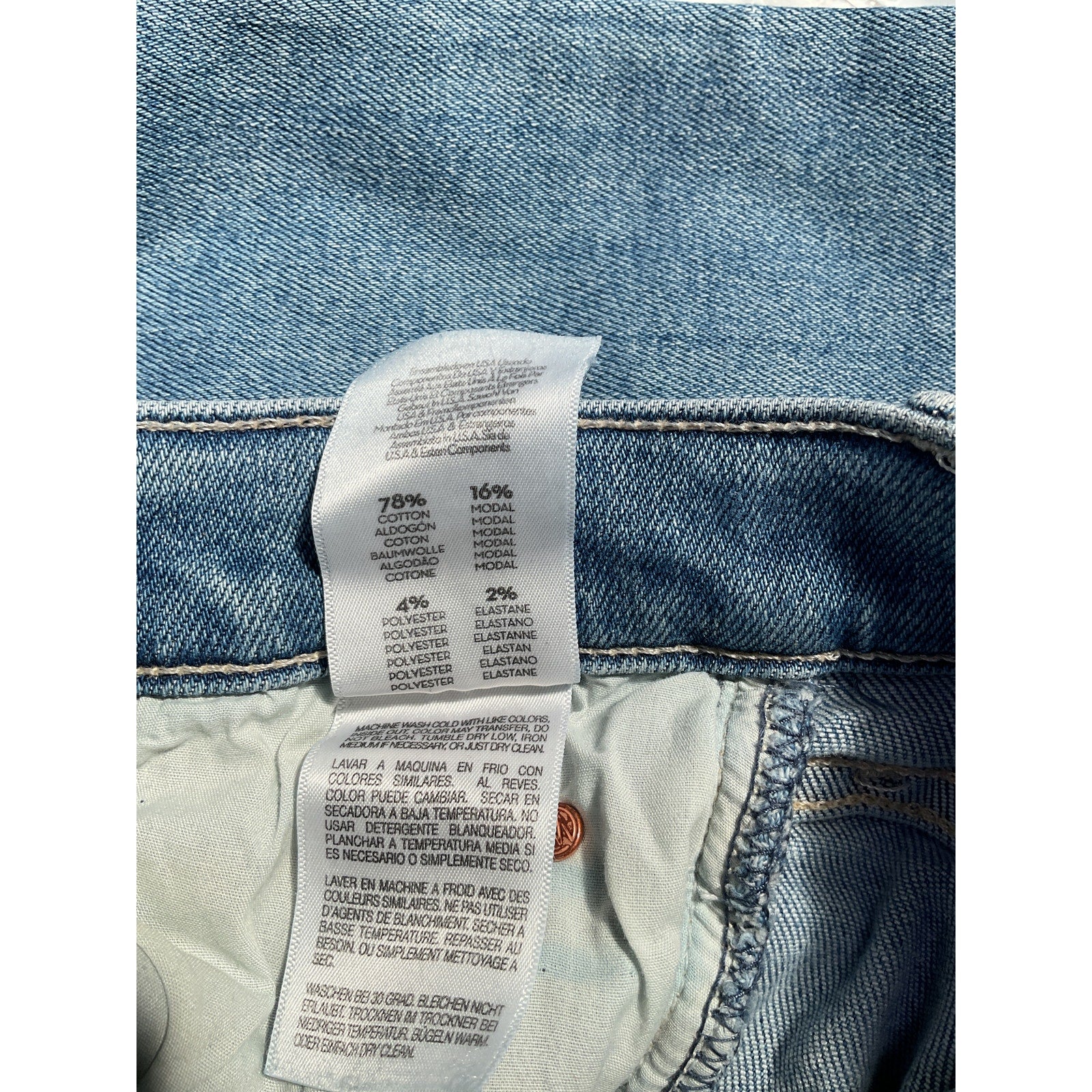 Mother 'Mid Rise' Blue Dazzler Ankle Fray Denim Jean Size 25