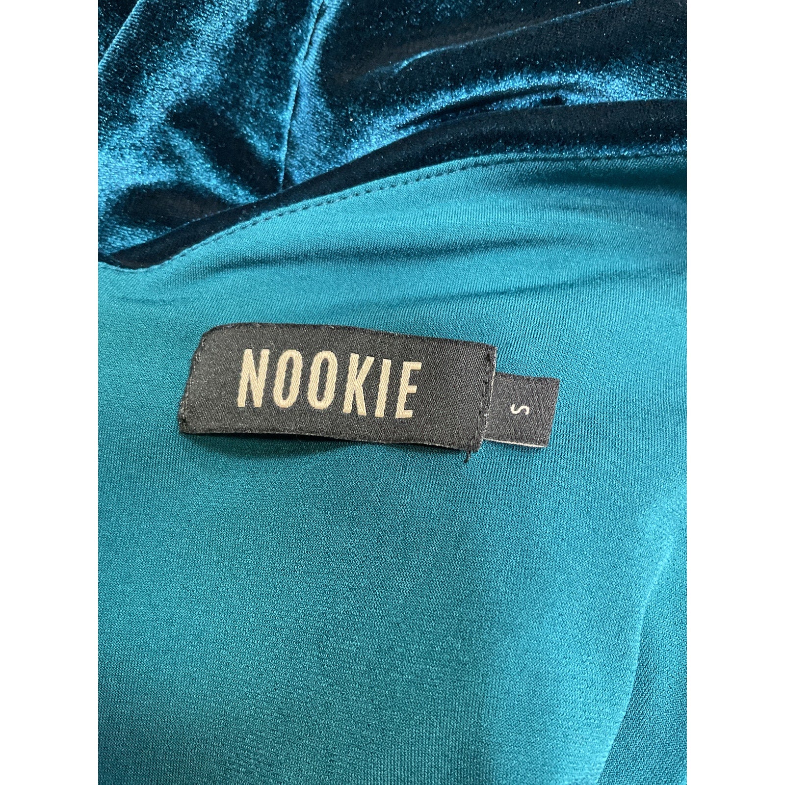 Nookie 'Dejavu' Blue Velvet Cut Out Midi Dress Size S