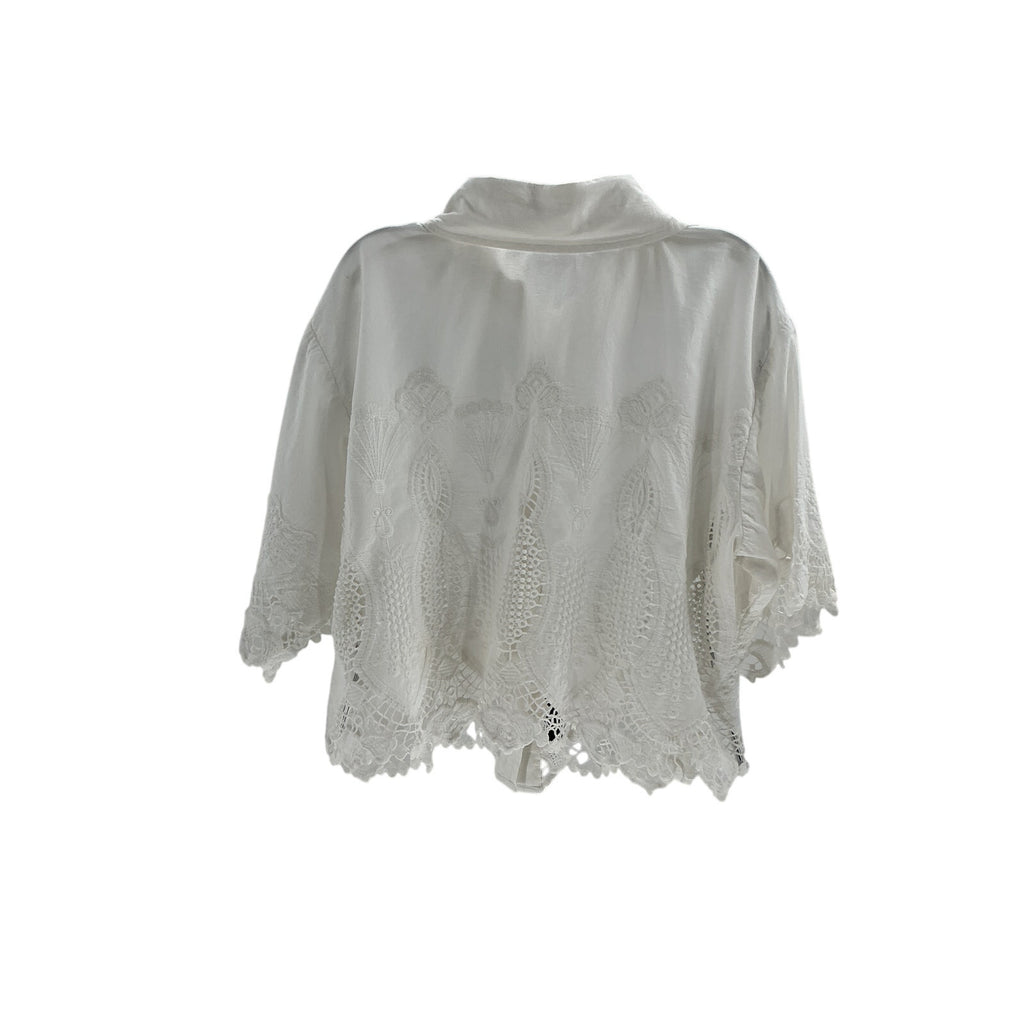 Tularosa 'August' White Cotton Button Up Top Size S